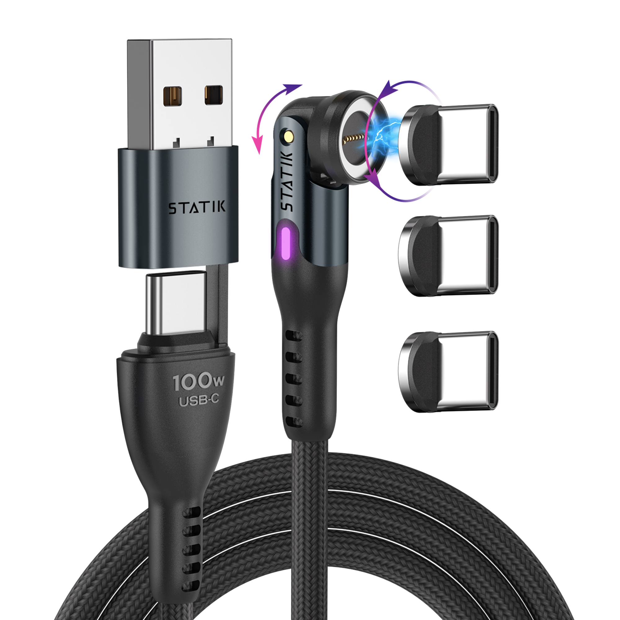 photo STATIK Statik 360 Pro Cable PUP-0521-6FT 2.0 USB-C Only, 2m 100W