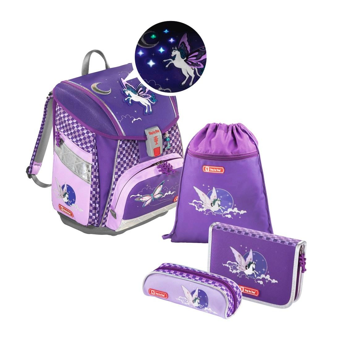 STEP BY STEP TOUCH2 FLASH Schulranzen-Set 139133 Pegasus Purple, 4-teilig