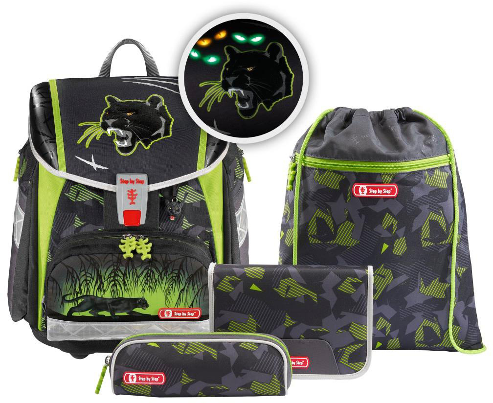 STEP BY STEP TOUCH2 FLASH Schulranzen-Set 139135 Wild Cat, 4-teilig