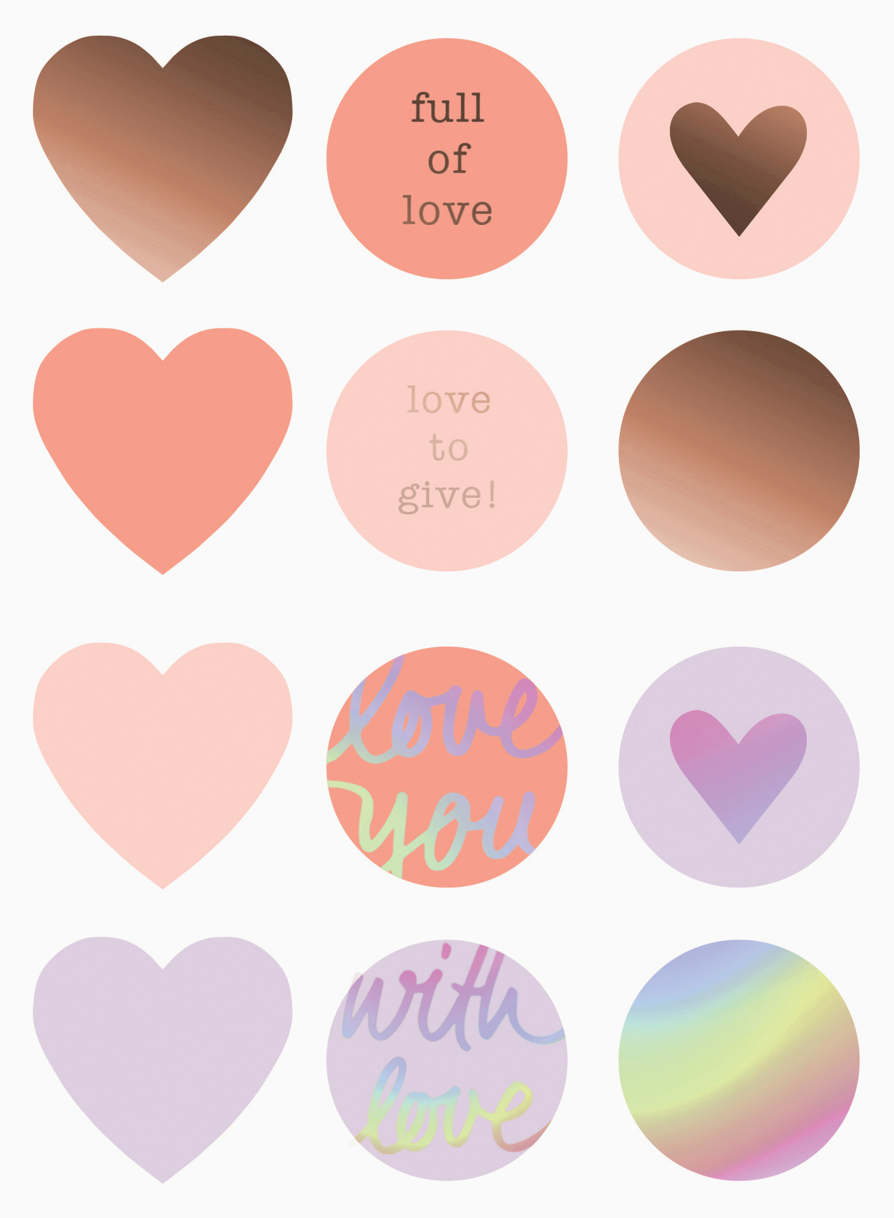 photo STEWO Stickers Love 2582515499 4 feuilles à 12 stickers