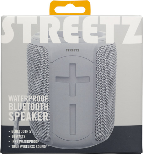 STREETZ Bluetooth speaker 2x5 W grey CM766 Waterproof, IPX7