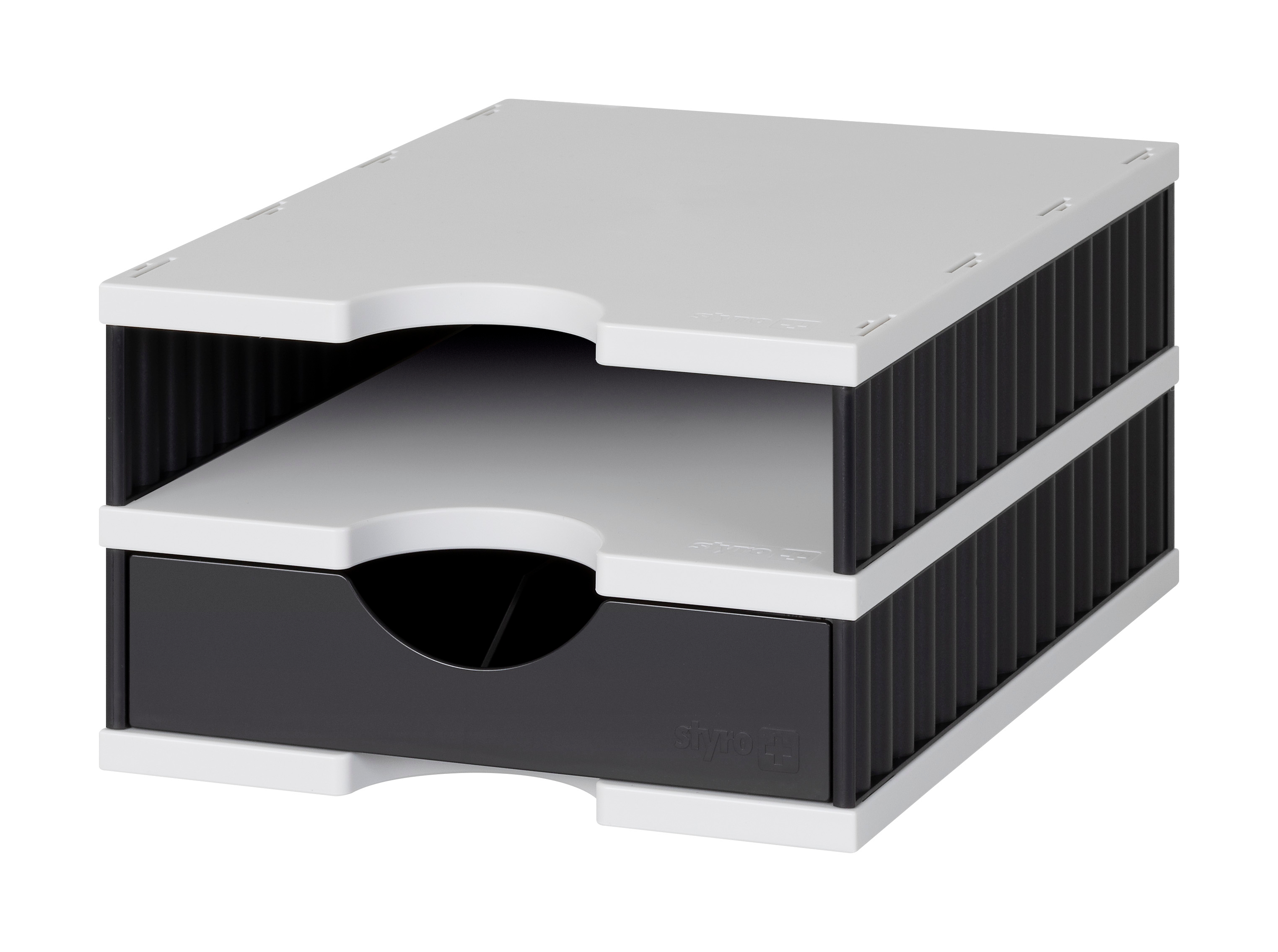 photo STYRO Système class. styrodoc uno 268-0102.989 gris/noir 2 compartiments