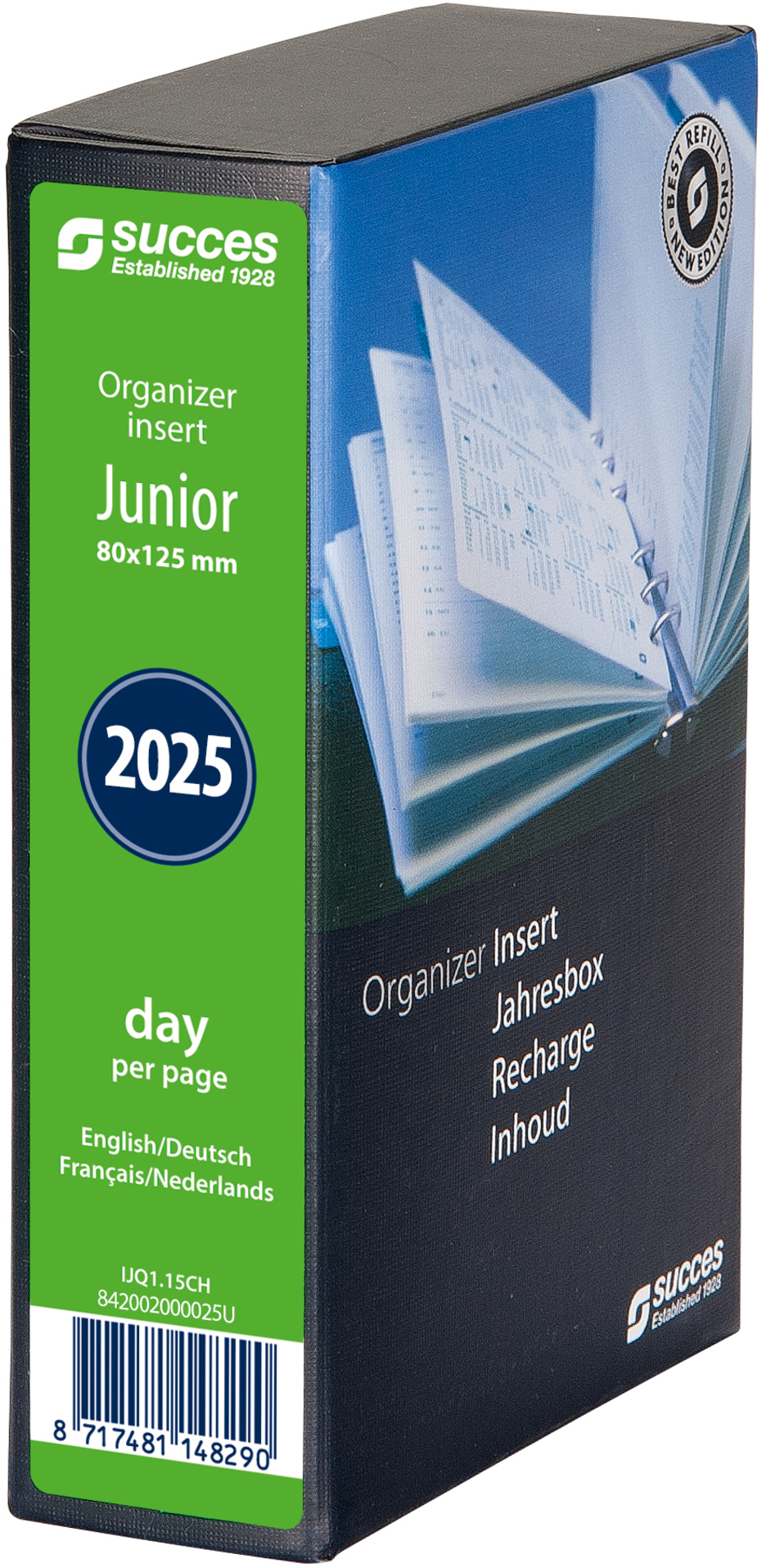 SUCCES Agenda Junior 2025 842002000025 1J/1P rempl.compl. 8x12.5cm