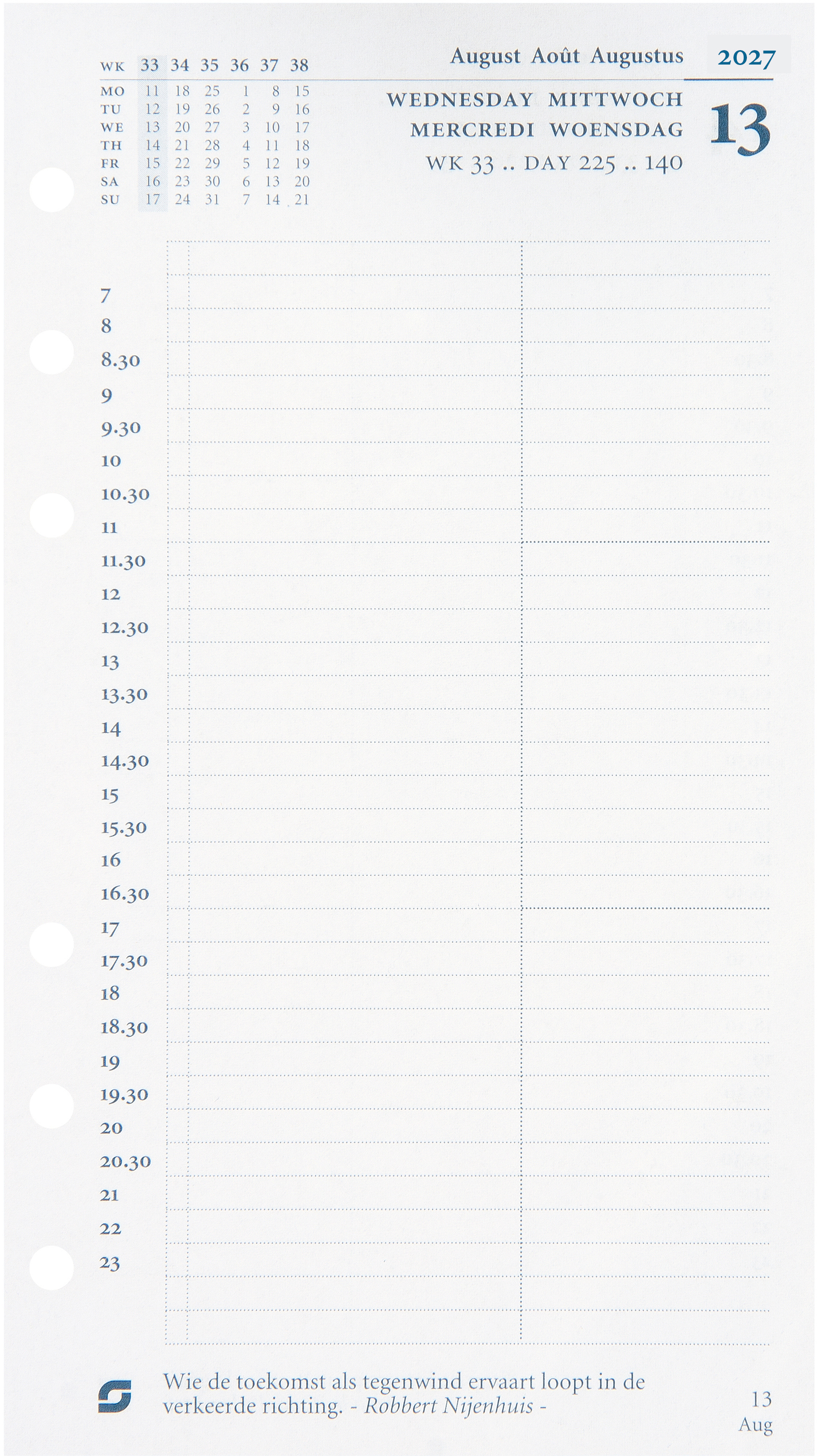 photo SUCCES Agenda Standard 2027 843209000027U 1J/1P recharge 9.5x17.1cm