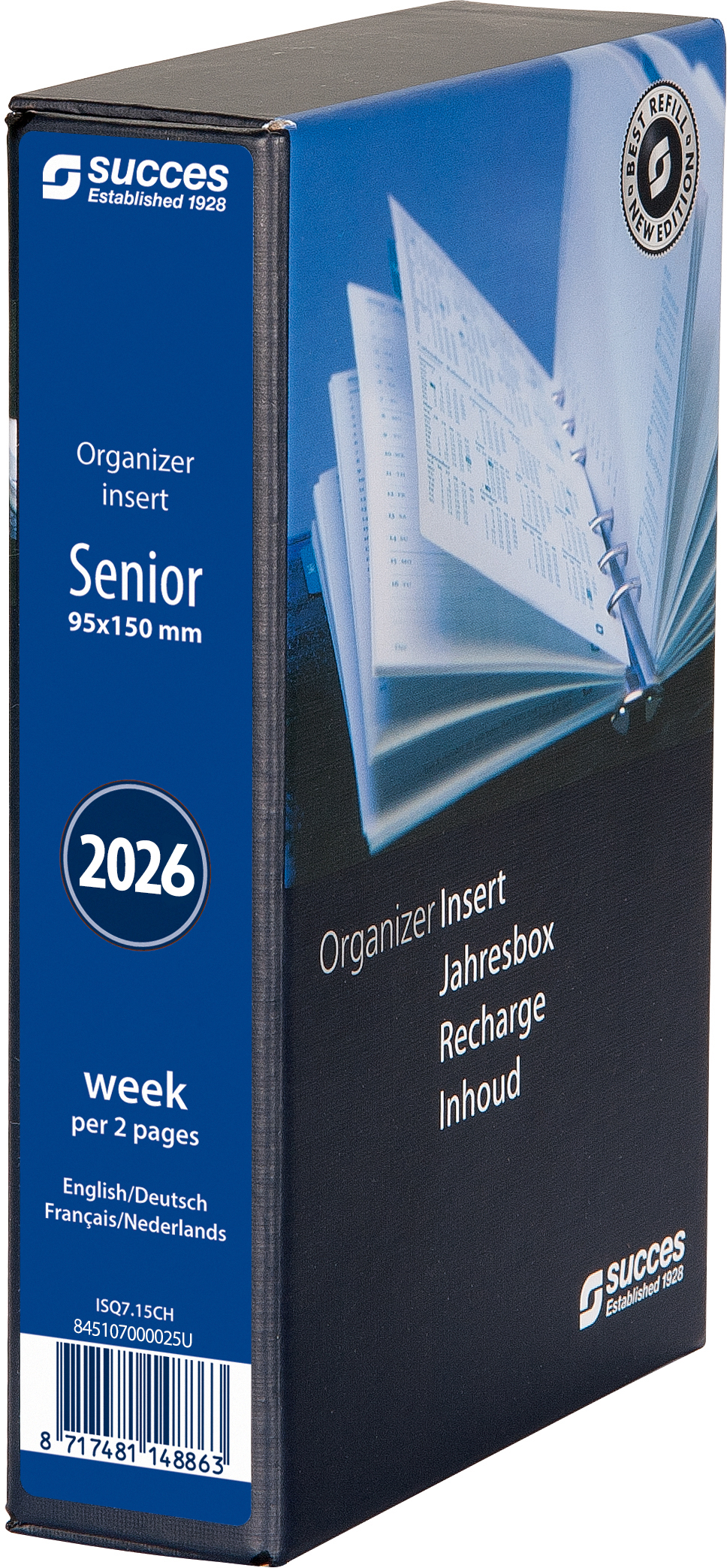 photo SUCCES Agenda Senior 2026 845107000026U 1S/2P rempl.compl. 9.5x15cm