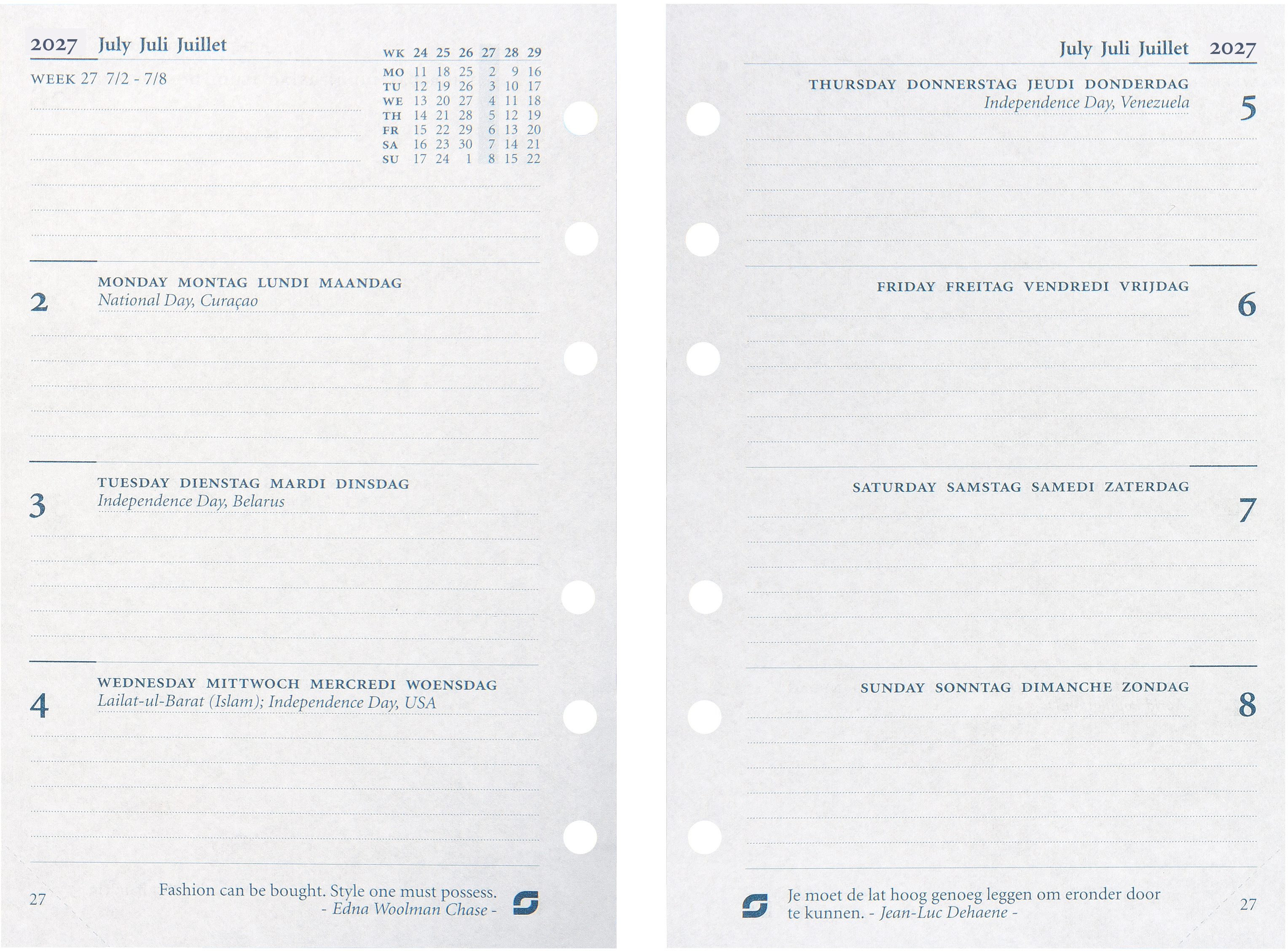 photo SUCCES Agenda Senior 2027 845207000027U 1S/2P recharge 9.5x15cm