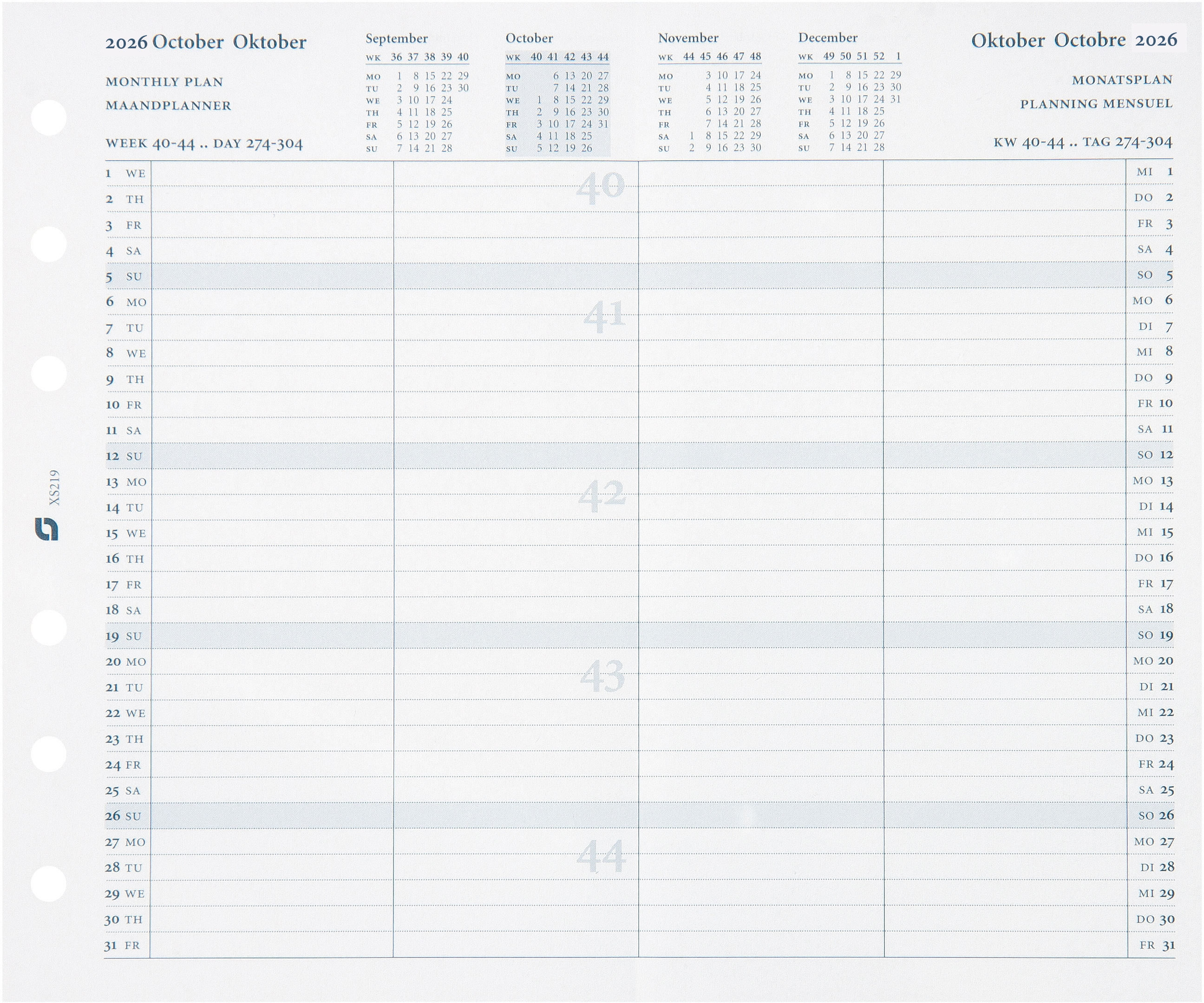 photo SUCCES Agenda Senior plan.mens. 2026 845219000026U 2ans 9.5x15cm