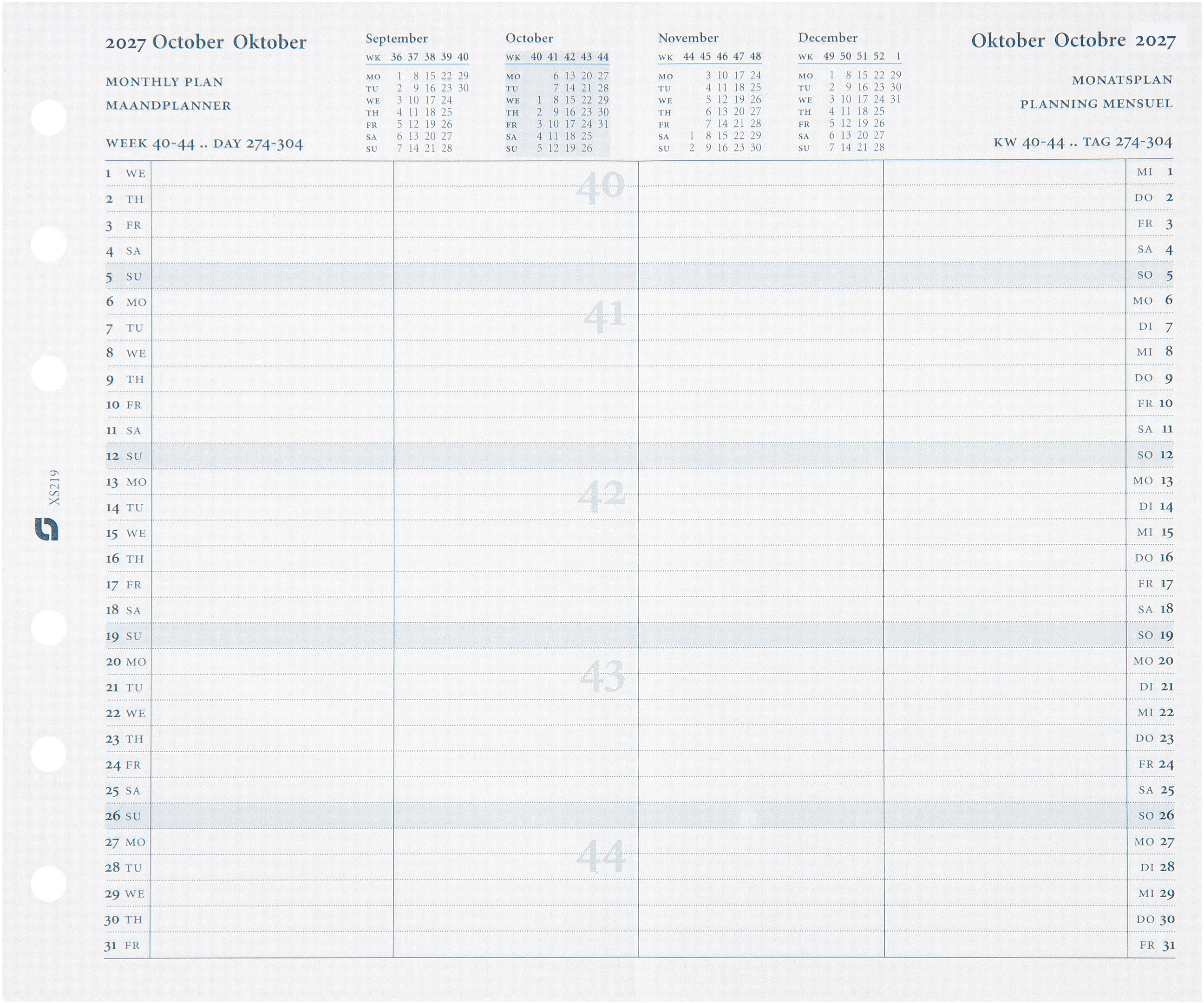 photo SUCCES Agenda Senior plan.mens. 2027 845219000027U 2ans 9.5x15cm