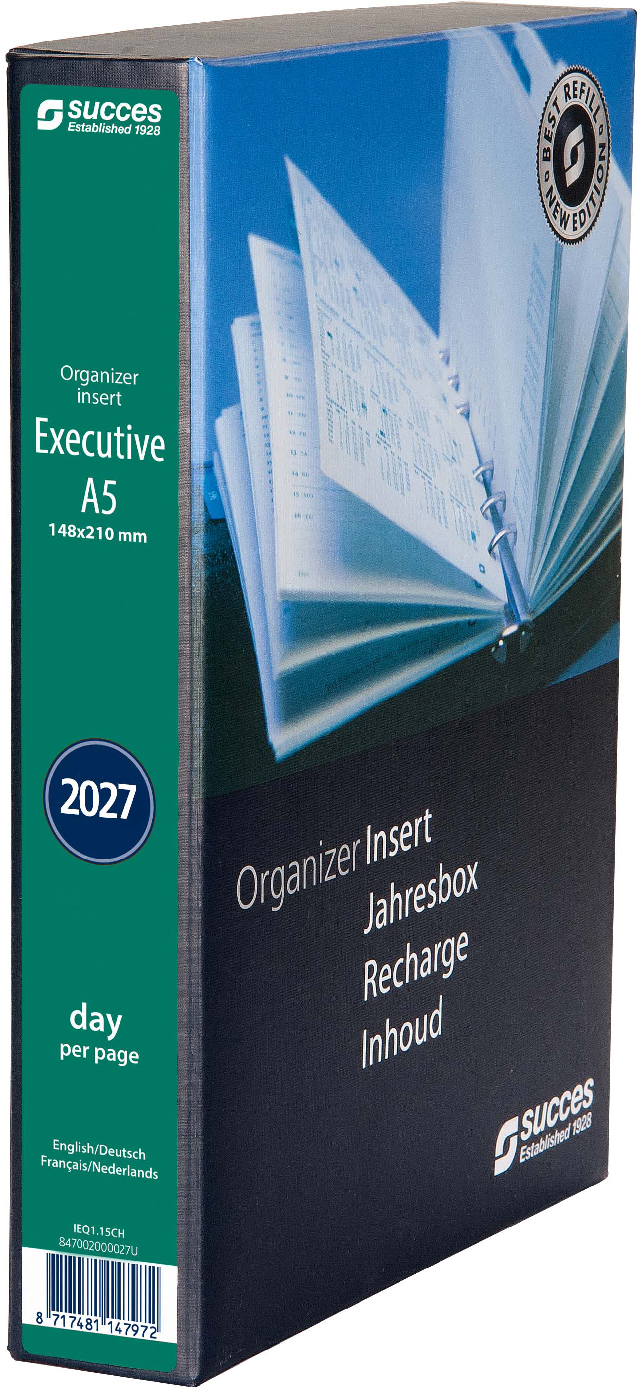 photo SUCCES Agenda A5 2027 847002000027U 1J/1P recharge compl.14.8x21cm