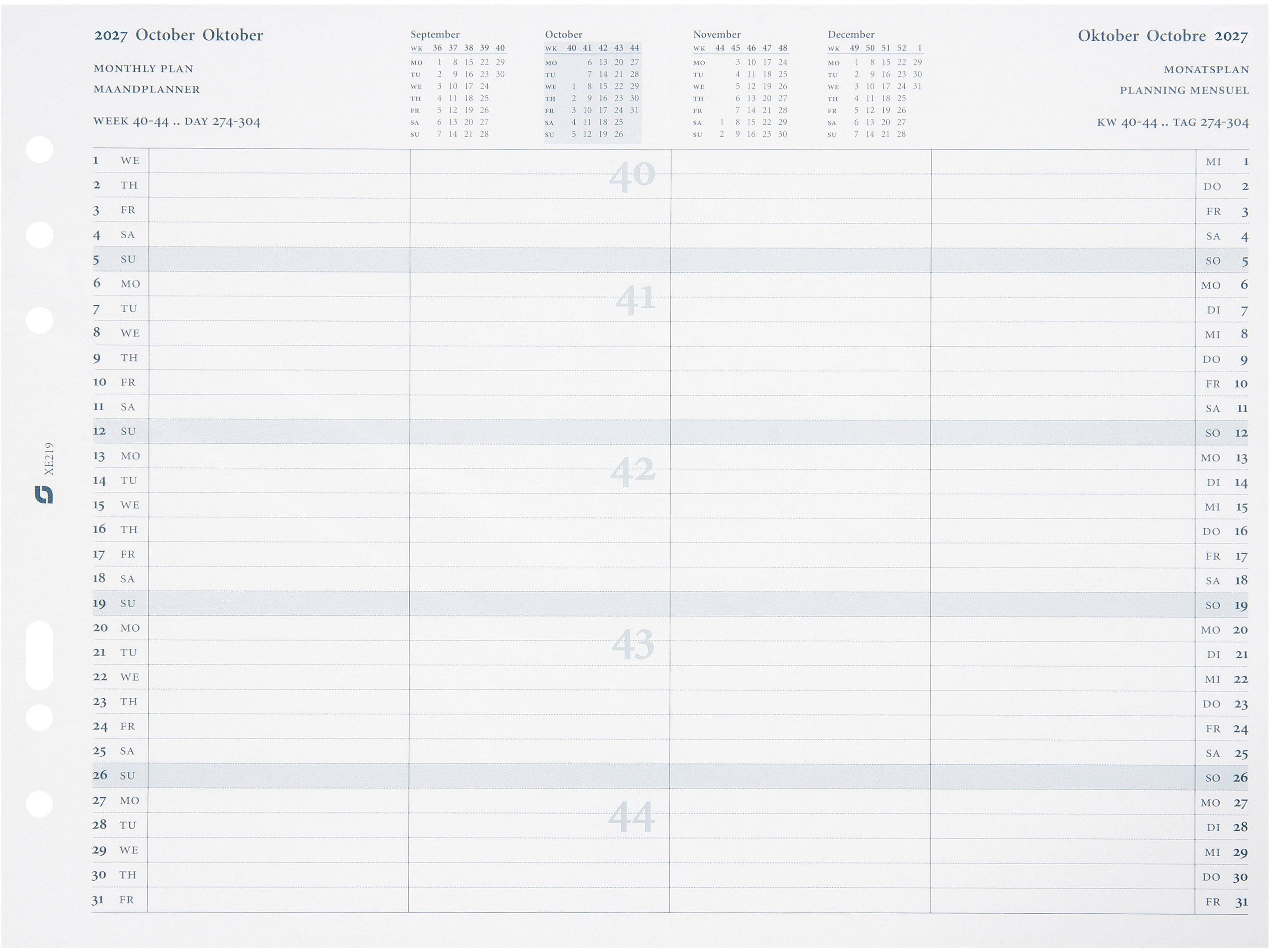 photo SUCCES Agenda A5 plan.mens. 2027 847219000027U 2ann. 14.8x21cm