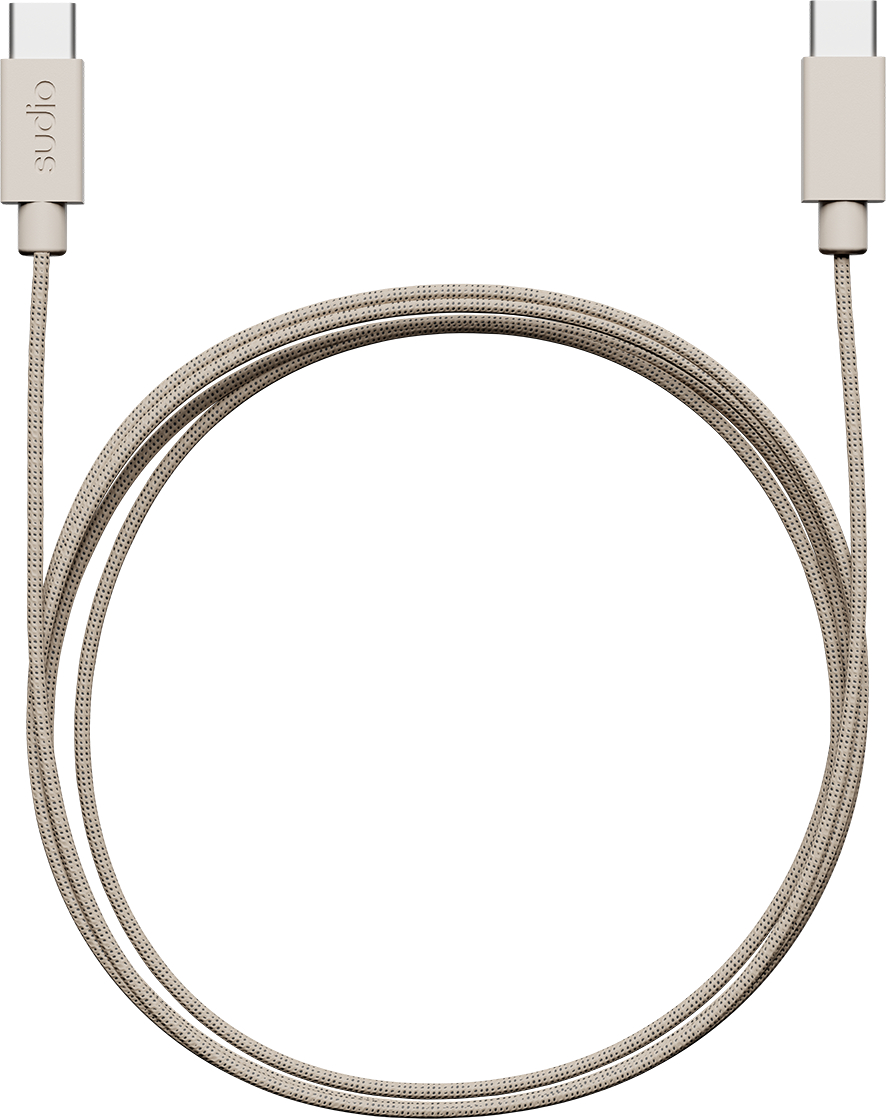 photo SUDIO USB-C - USB-C charging cable C1CSND C1-C, Sand, 1.8m