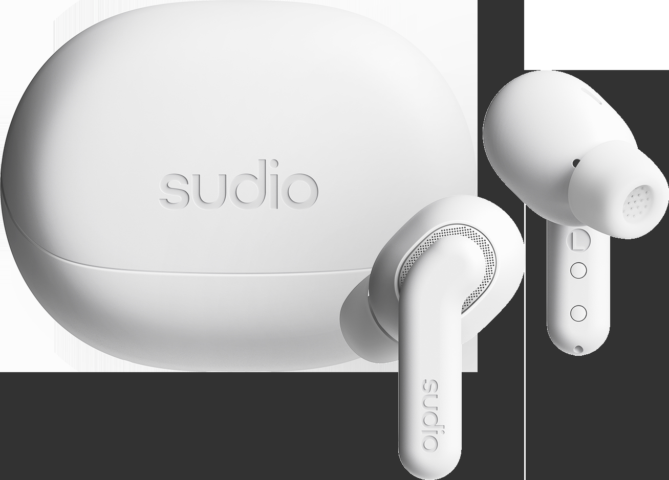 photo SUDIO Noise Cancelling Earbuds E4PROWHT E4 Pro, White, Wireless