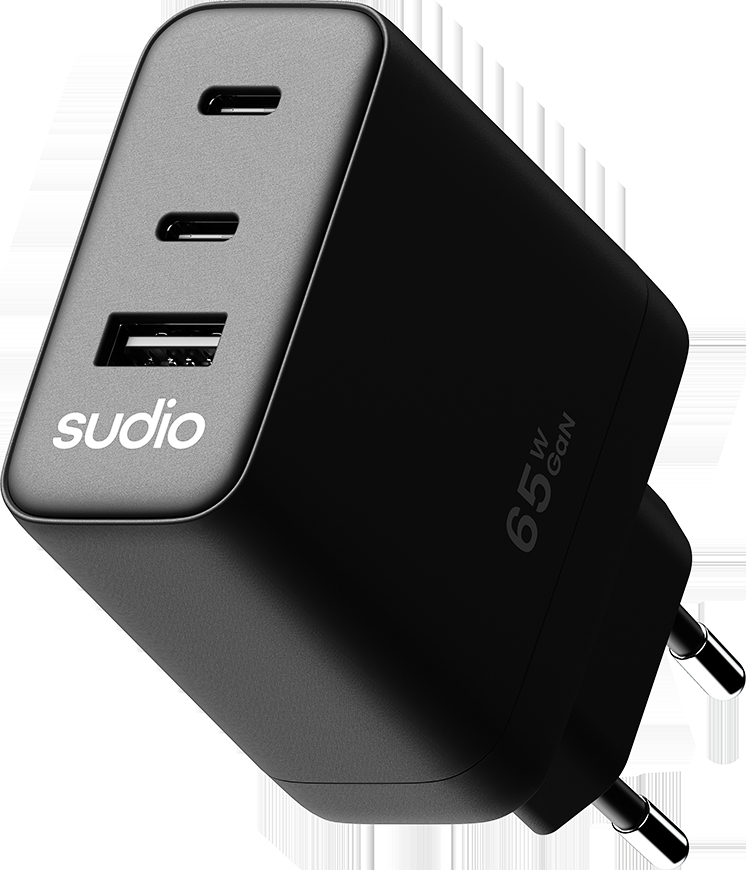 photo SUDIO USB-C GaN Wall Charger 65W P3EUBLK P3 EU, Black