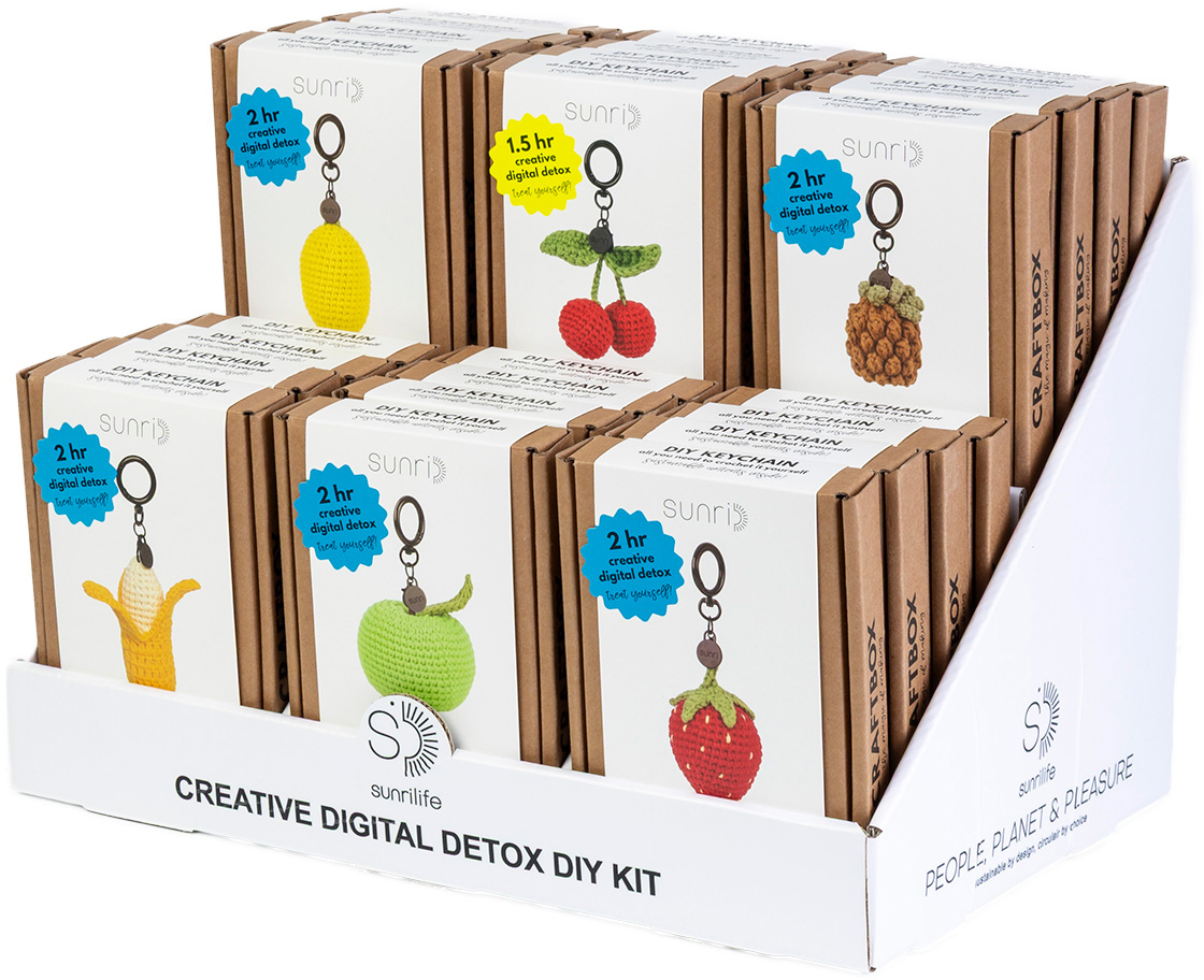 photo SUNRI Kit de crochet Porte-clés DIY582DSP Fruits 24 pièces