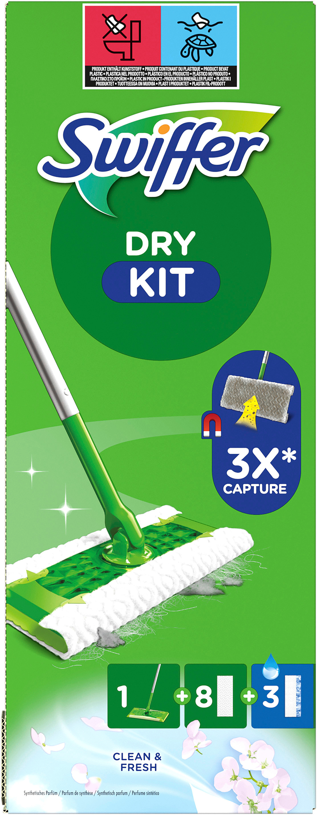 photo SWIFFER Starter Set dépoussiérant 972087 8 Serviettes + 3lingettes
