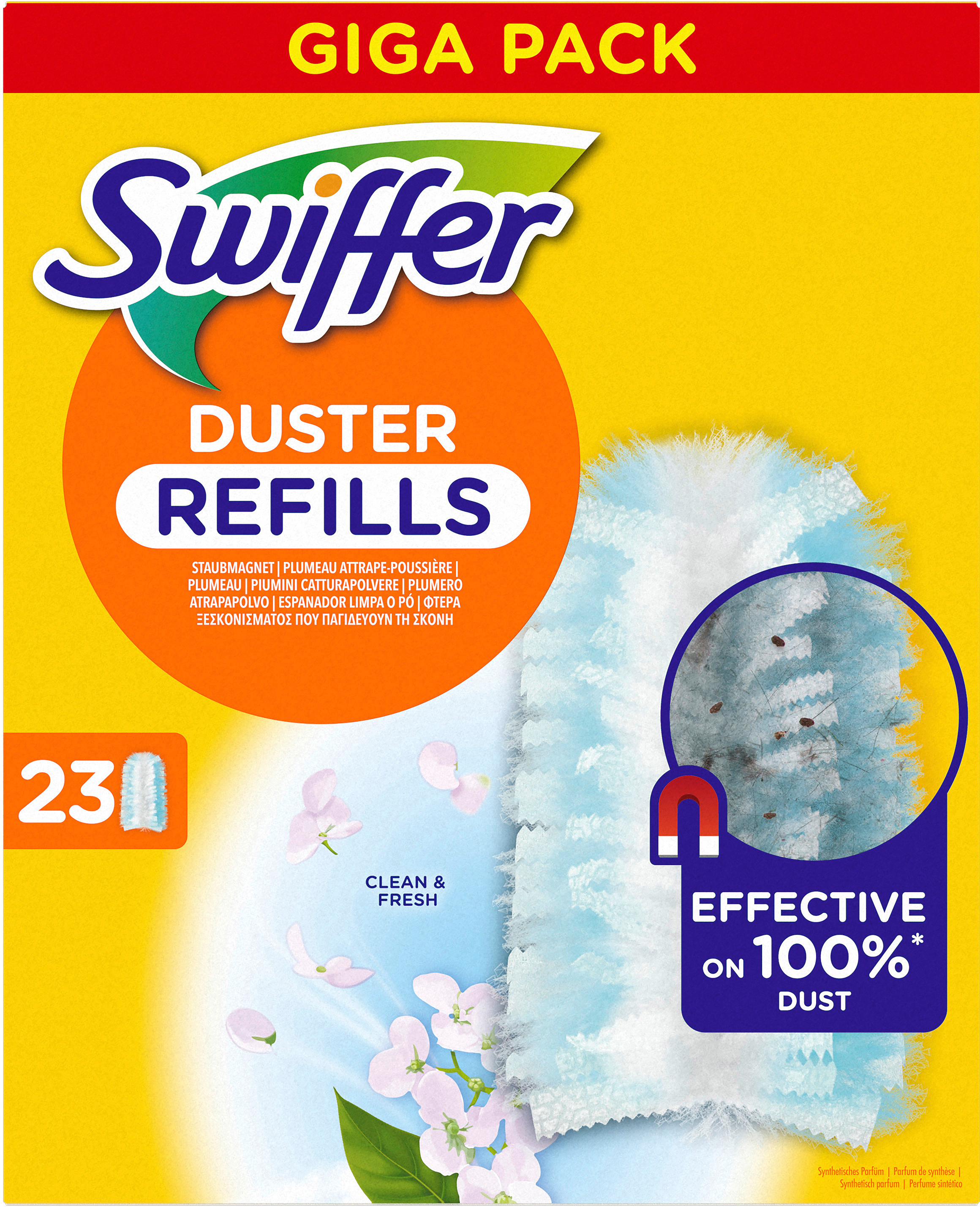 photo SWIFFER Aimant à poussière Duster 972102 Clean and Fresh 23 lingettes