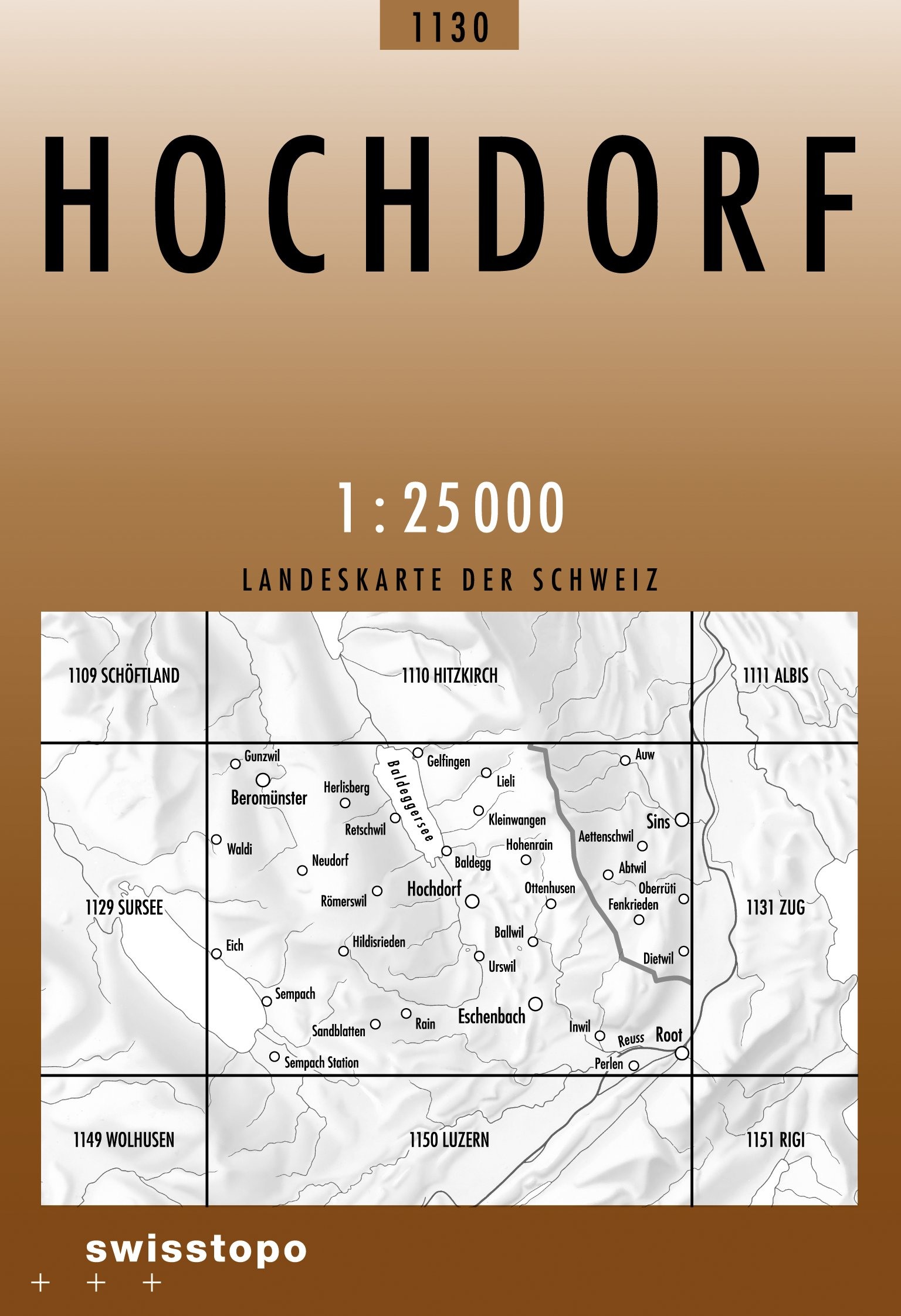 Swisstopo Landeskarte 1 : 25'000 Hochdorf<br>