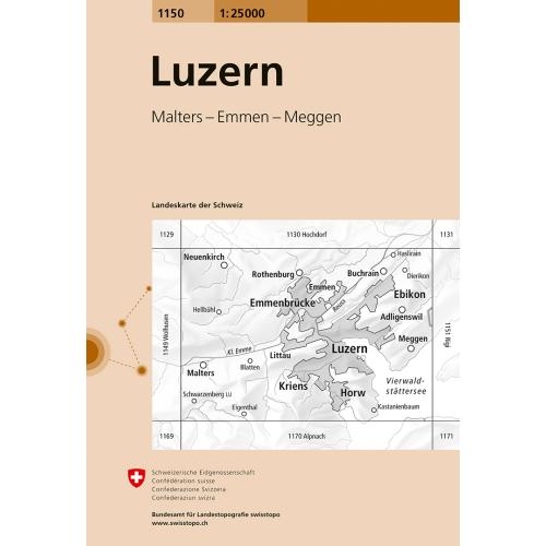 Swisstopo Landeskarte 1 : 25'000 Luzern<br>