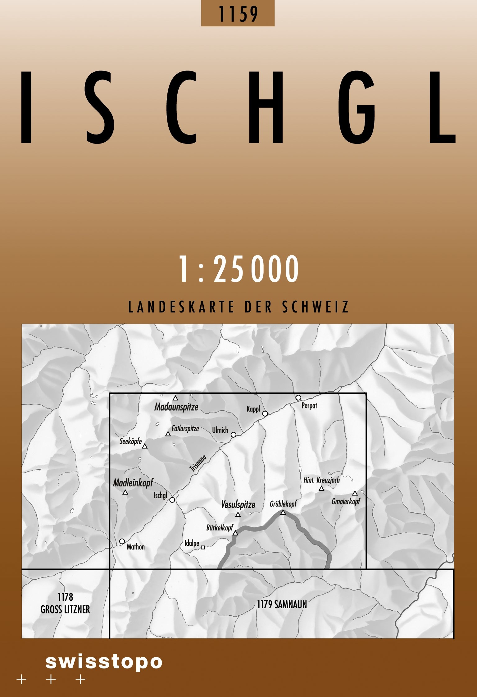 Swisstopo Landeskarte 1 : 25'000 Ischgl<br>
