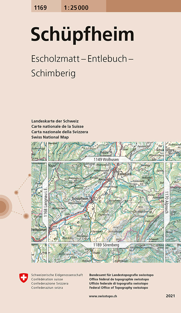 Swisstopo Landeskarte 1 : 25'000 Schüpfheim<br>