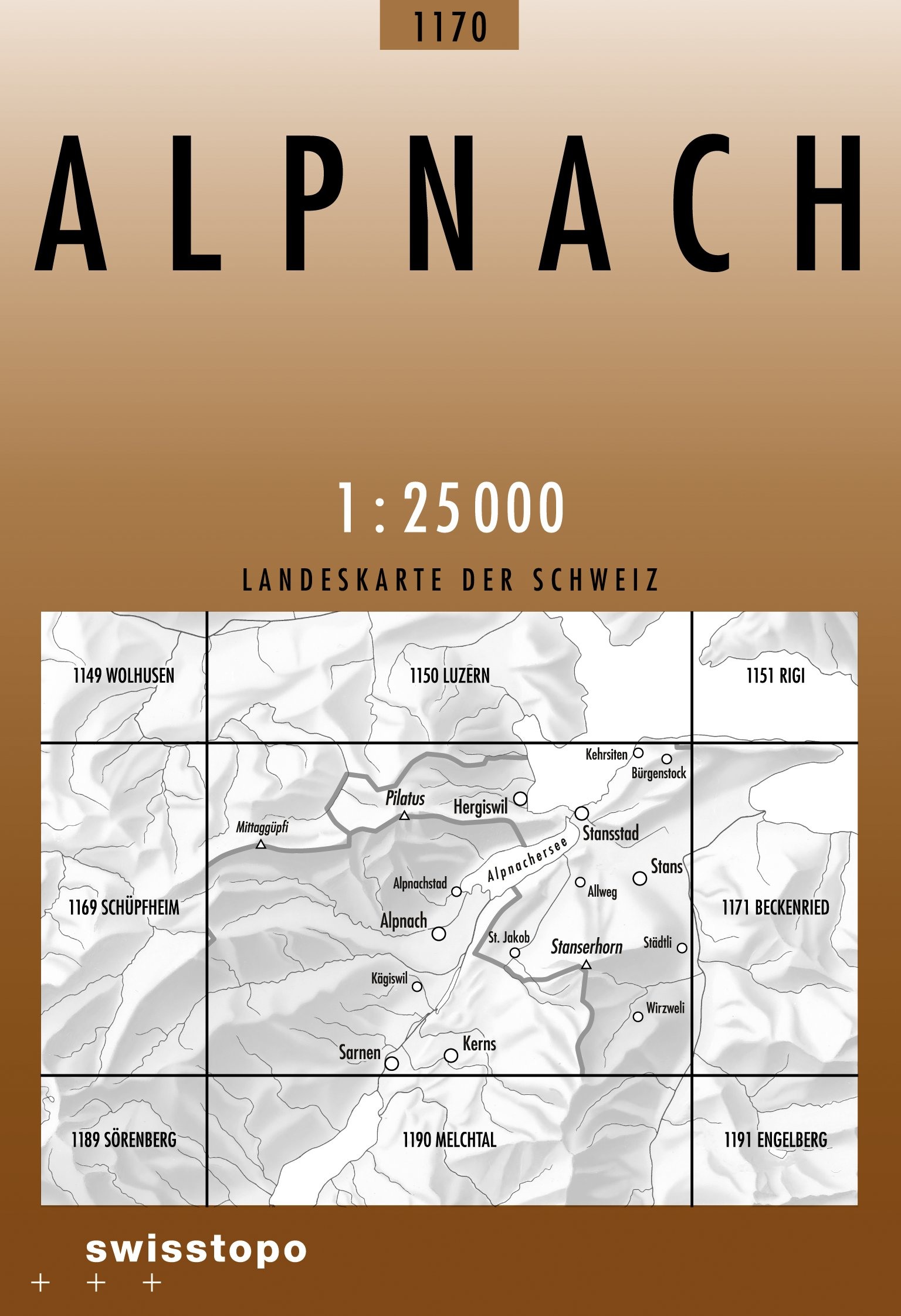 Swisstopo Landeskarte 1 : 25'000 Alpnach<br>