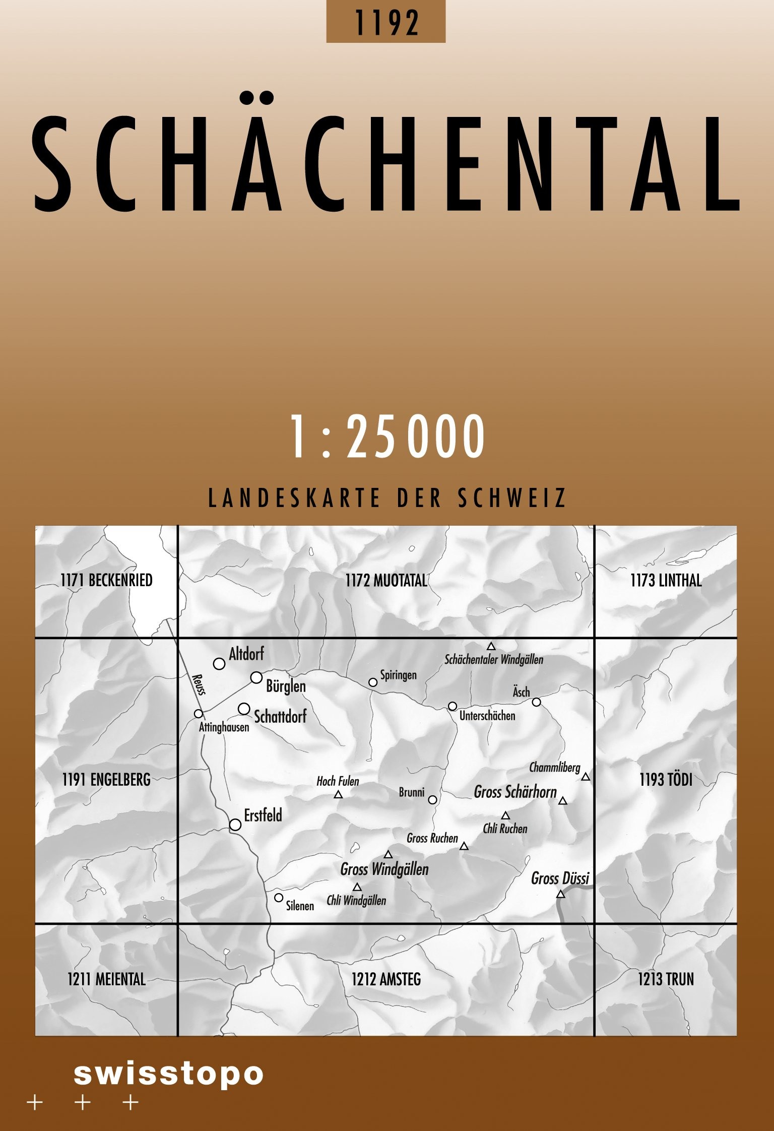 Swisstopo Landeskarte 1 : 25'000 Schächental<br>