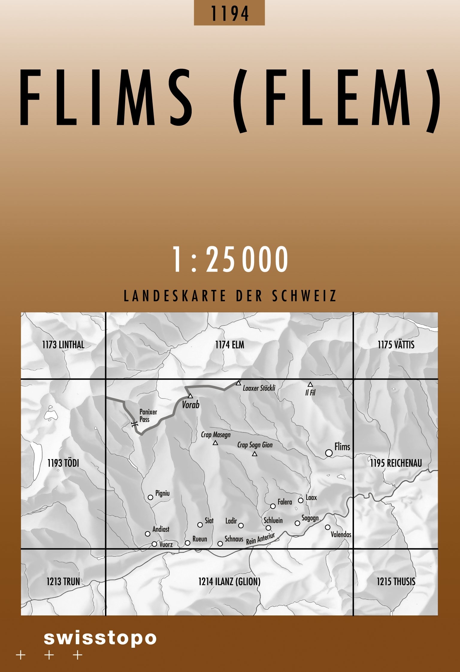 Swisstopo Landeskarte 1 : 25'000 Flims<br>