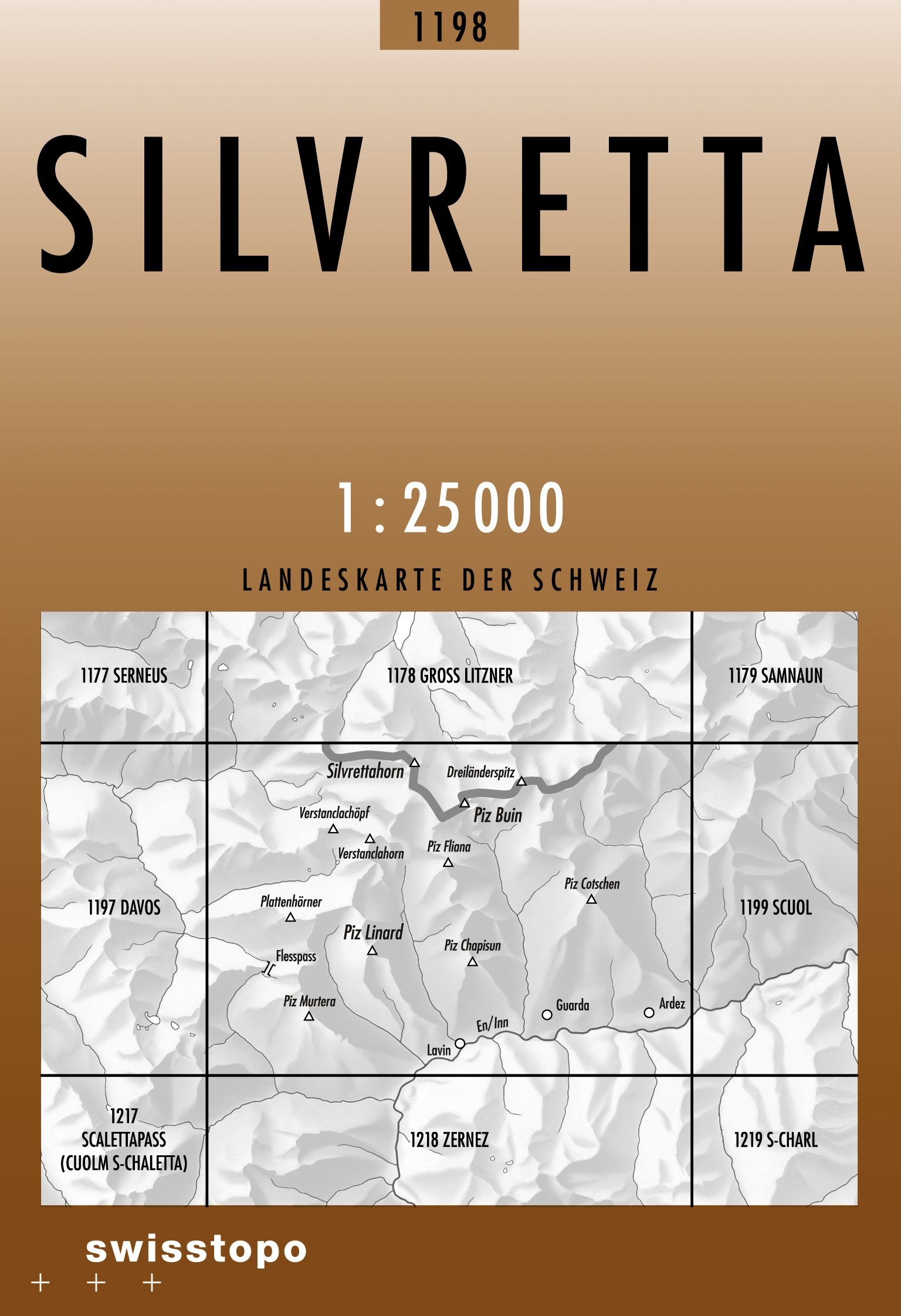 Swisstopo Landeskarte 1 : 25'000 Silvretta<br>