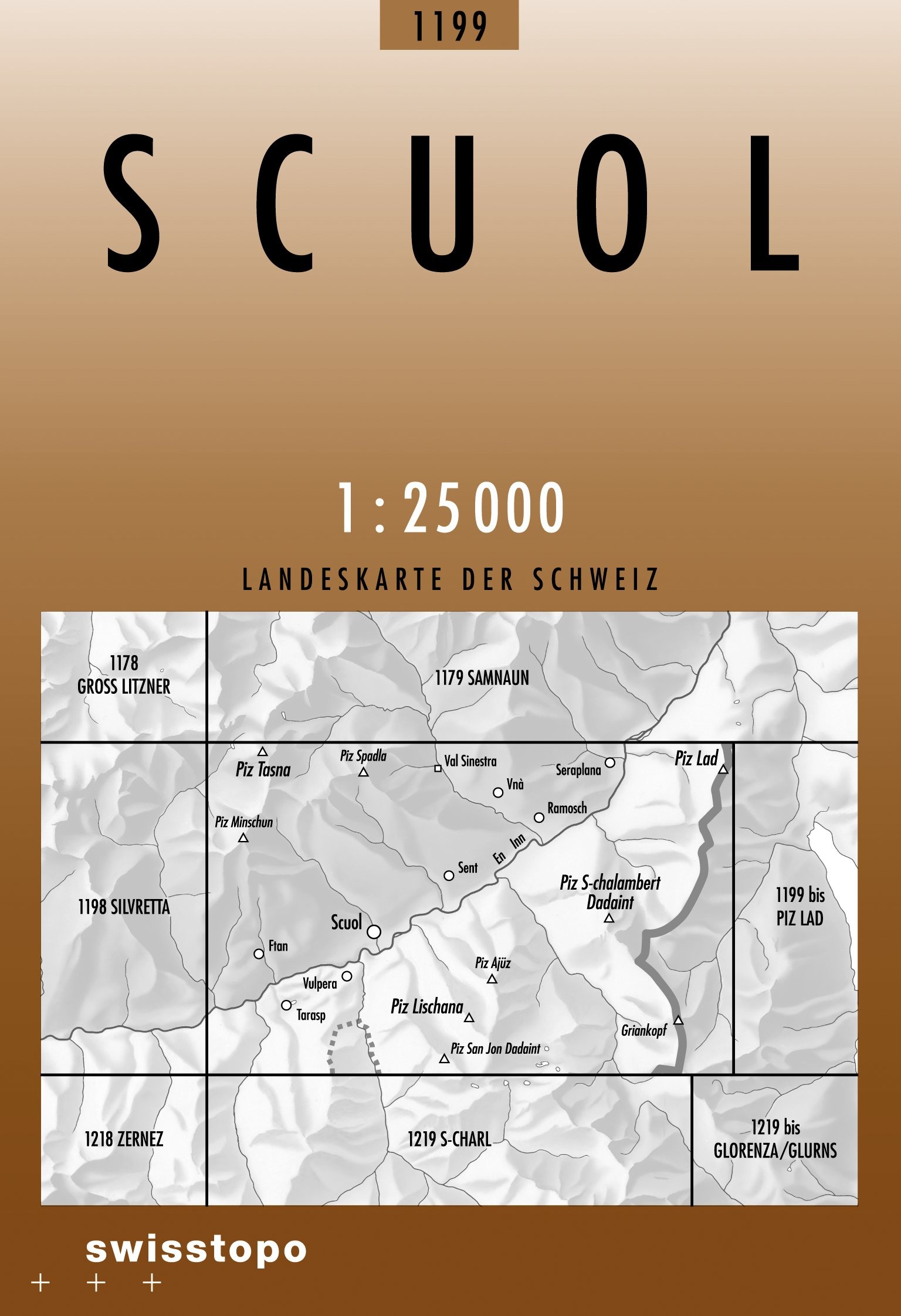 Swisstopo Landeskarte 1 : 25'000 Scuol<br>