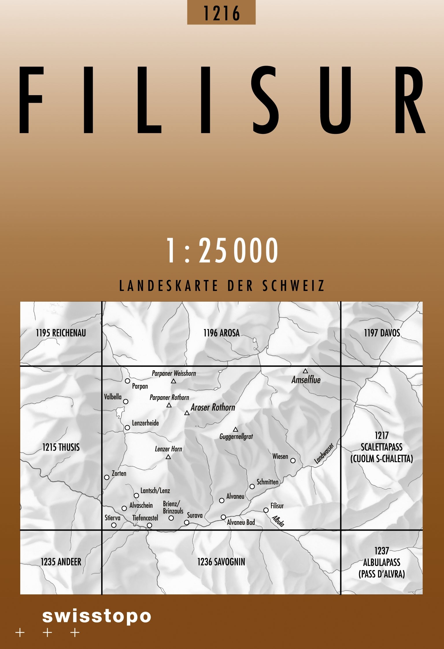 Swisstopo Landeskarte 1 : 25'000 Filisur<br>