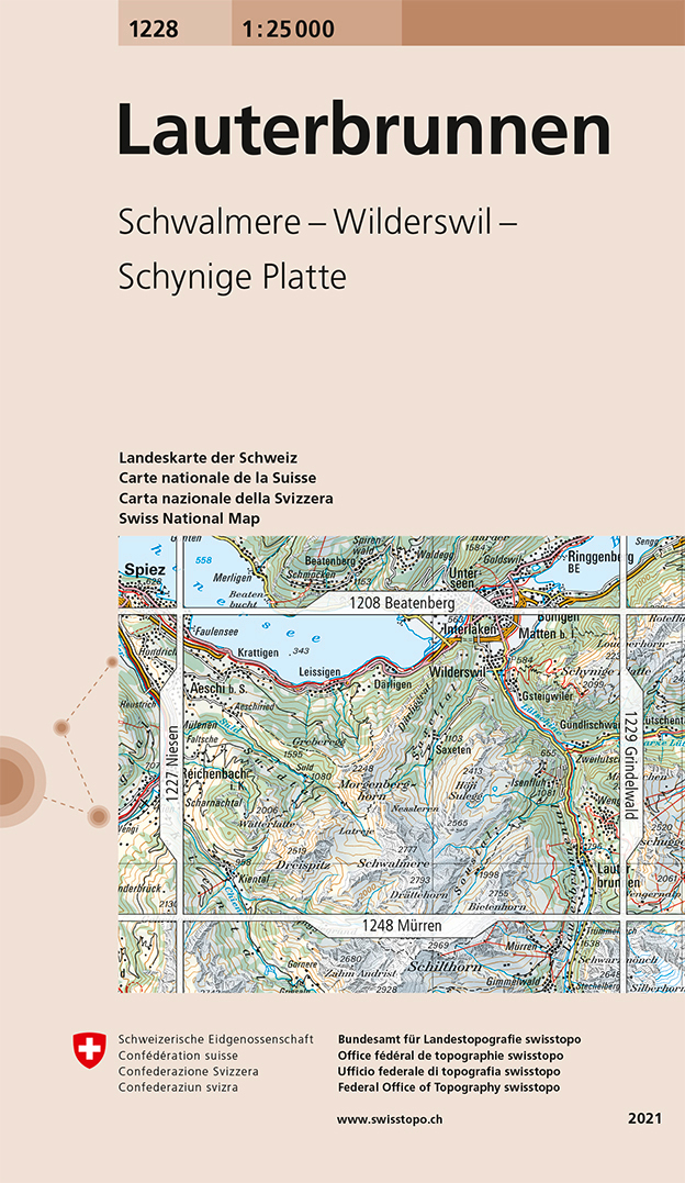 Swisstopo Landeskarte 1 : 25'000 Lauterbrunnnen<br>