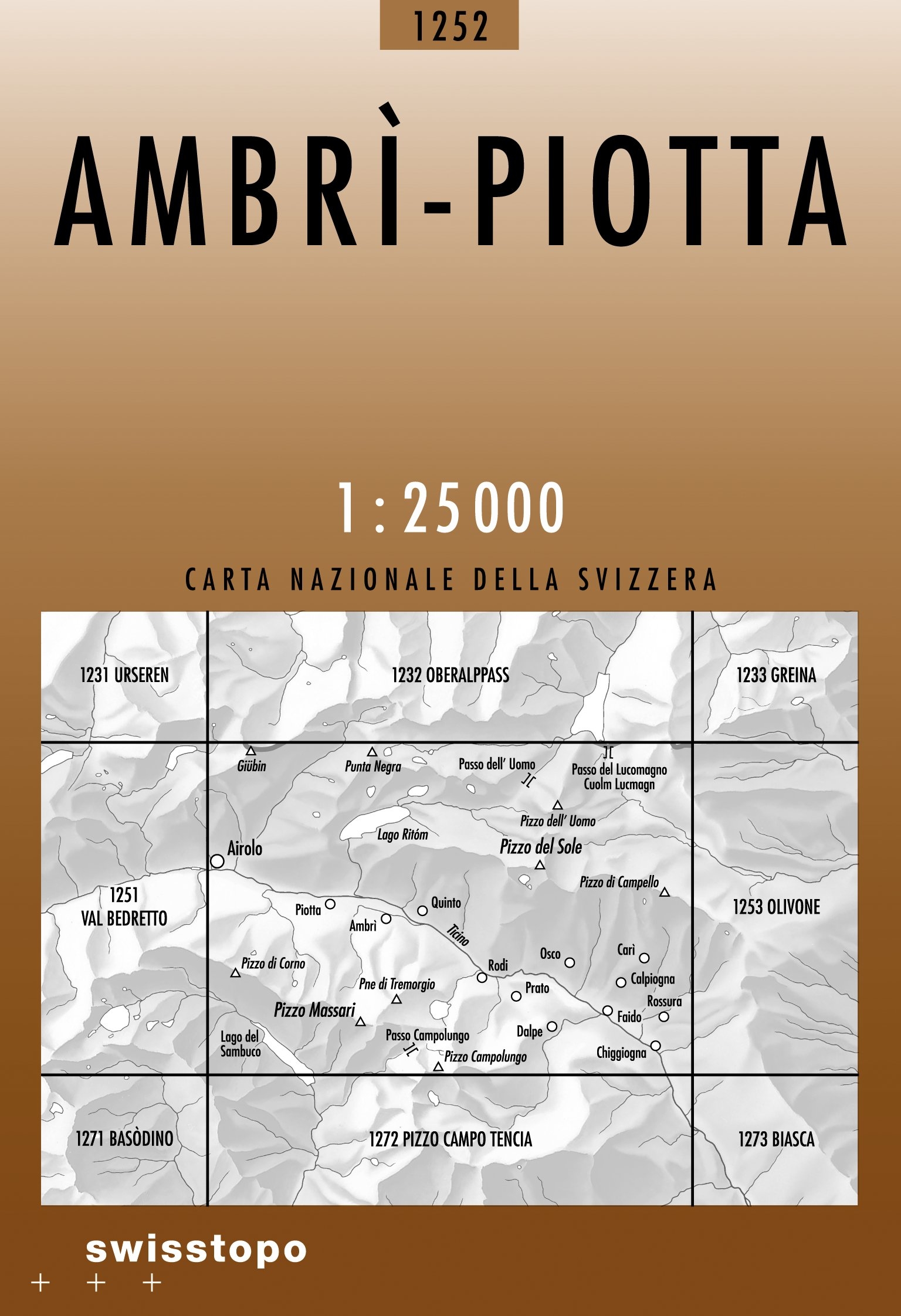 Swisstopo Landeskarte 1 : 25'000 Ambri- Piotta<br>