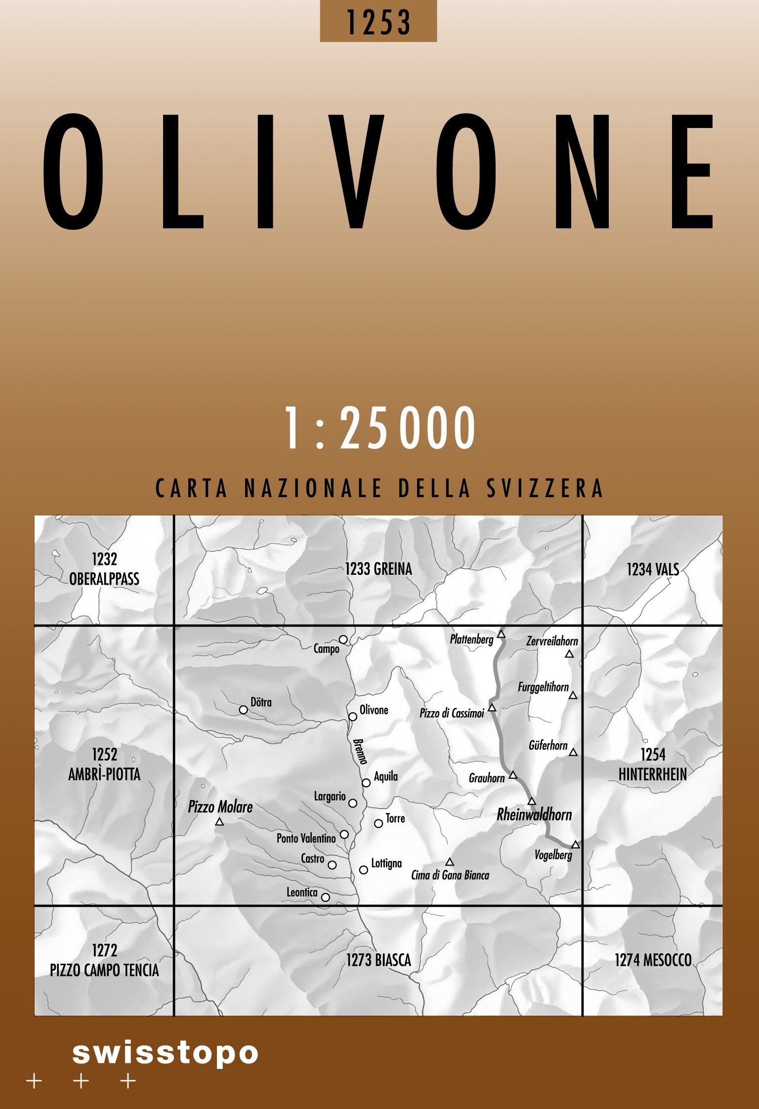 Swisstopo Landeskarte 1 : 25'000 Olivone<br>