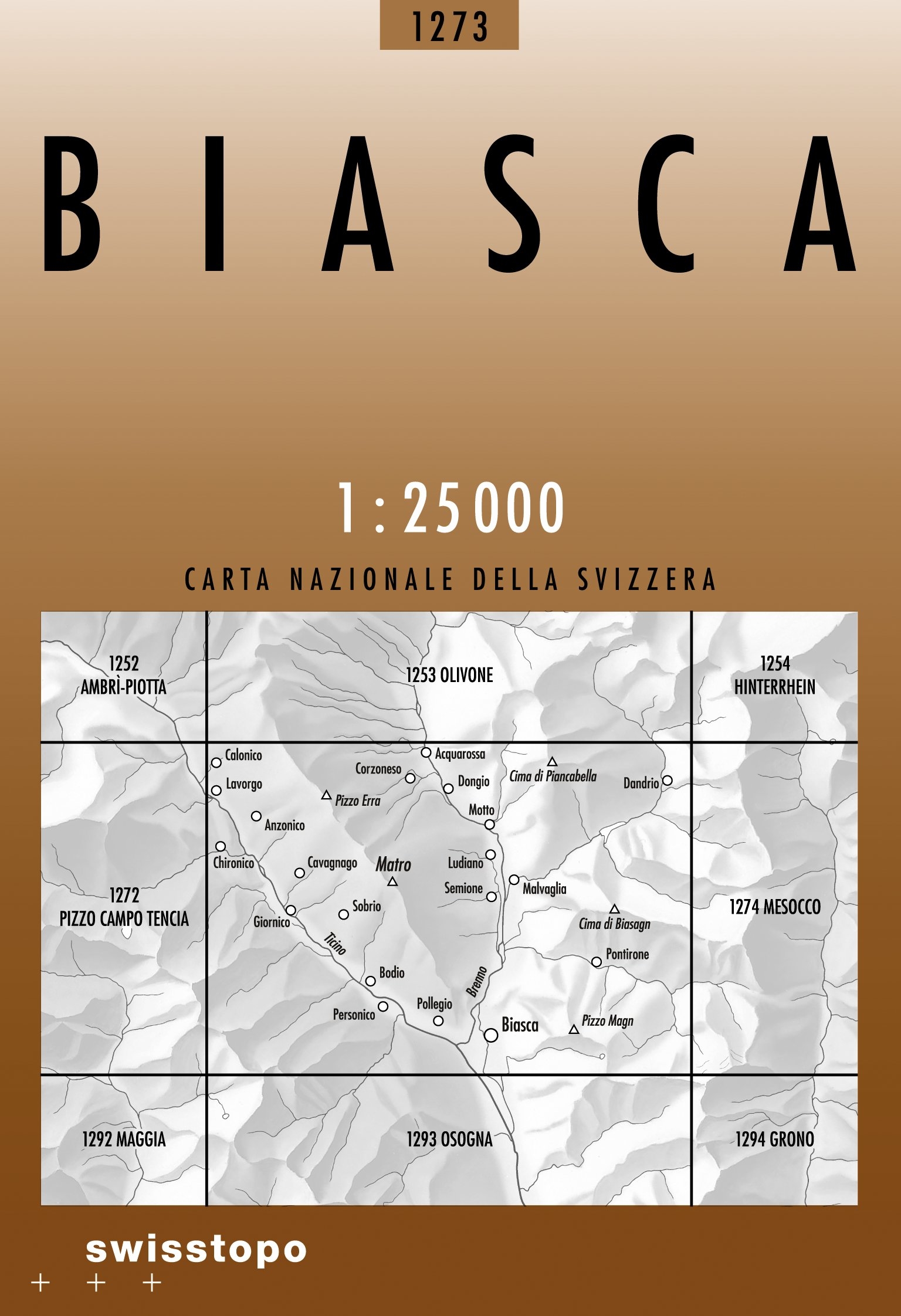 Swisstopo Landeskarte 1 : 25'000 Biasca<br>
