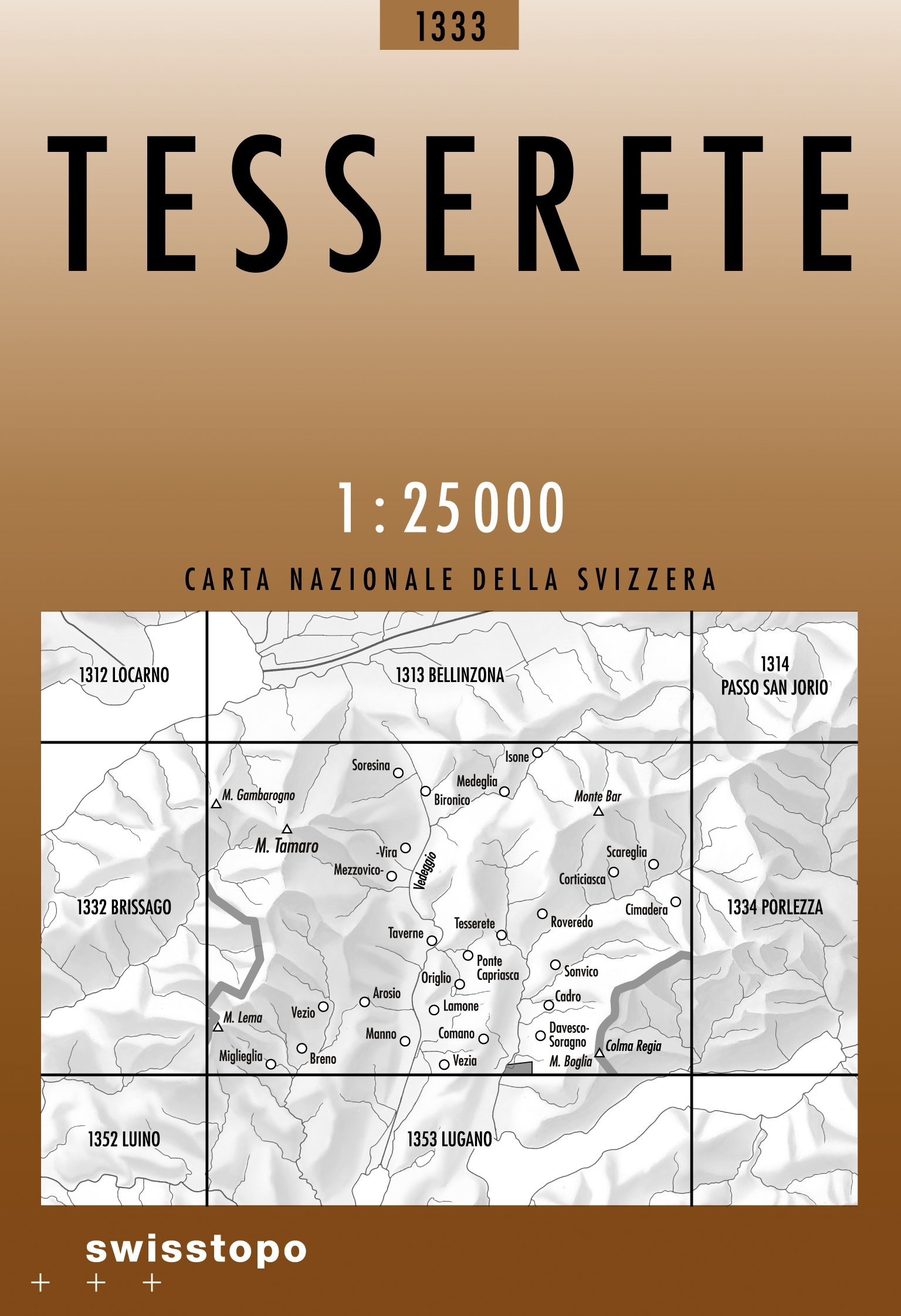 Swisstopo Landeskarte 1 : 25'000 Tesserete<br>