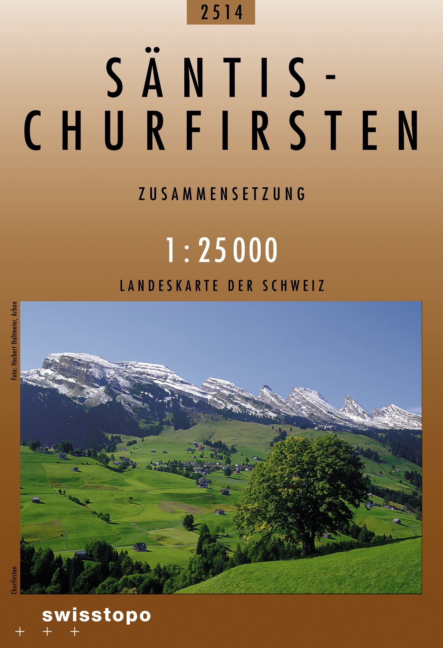 Swisstopo Landeskarten 1 : 25'000 Zusammensetzung Säntis- Churfirsten<br>