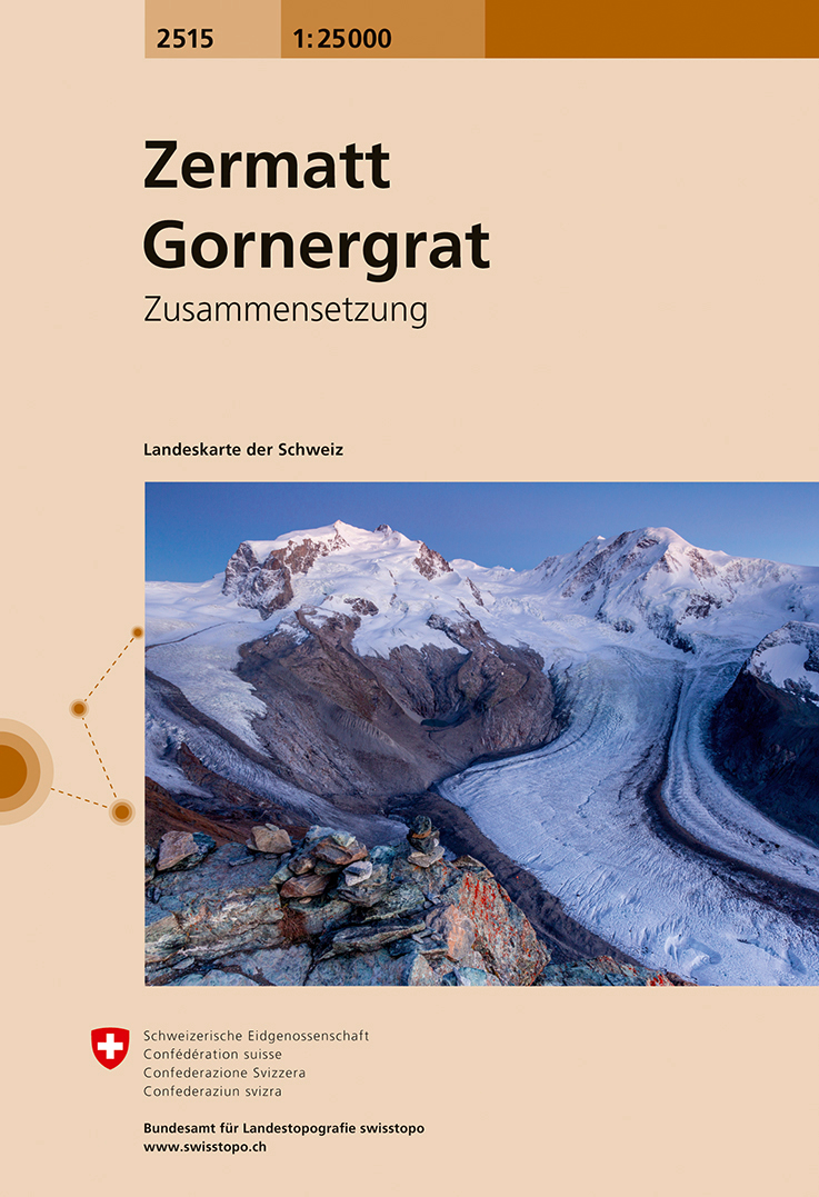 Swisstopo Landeskarte 1 : 25'000 Zusammensetzung Zermatt- Gornergrat<br>