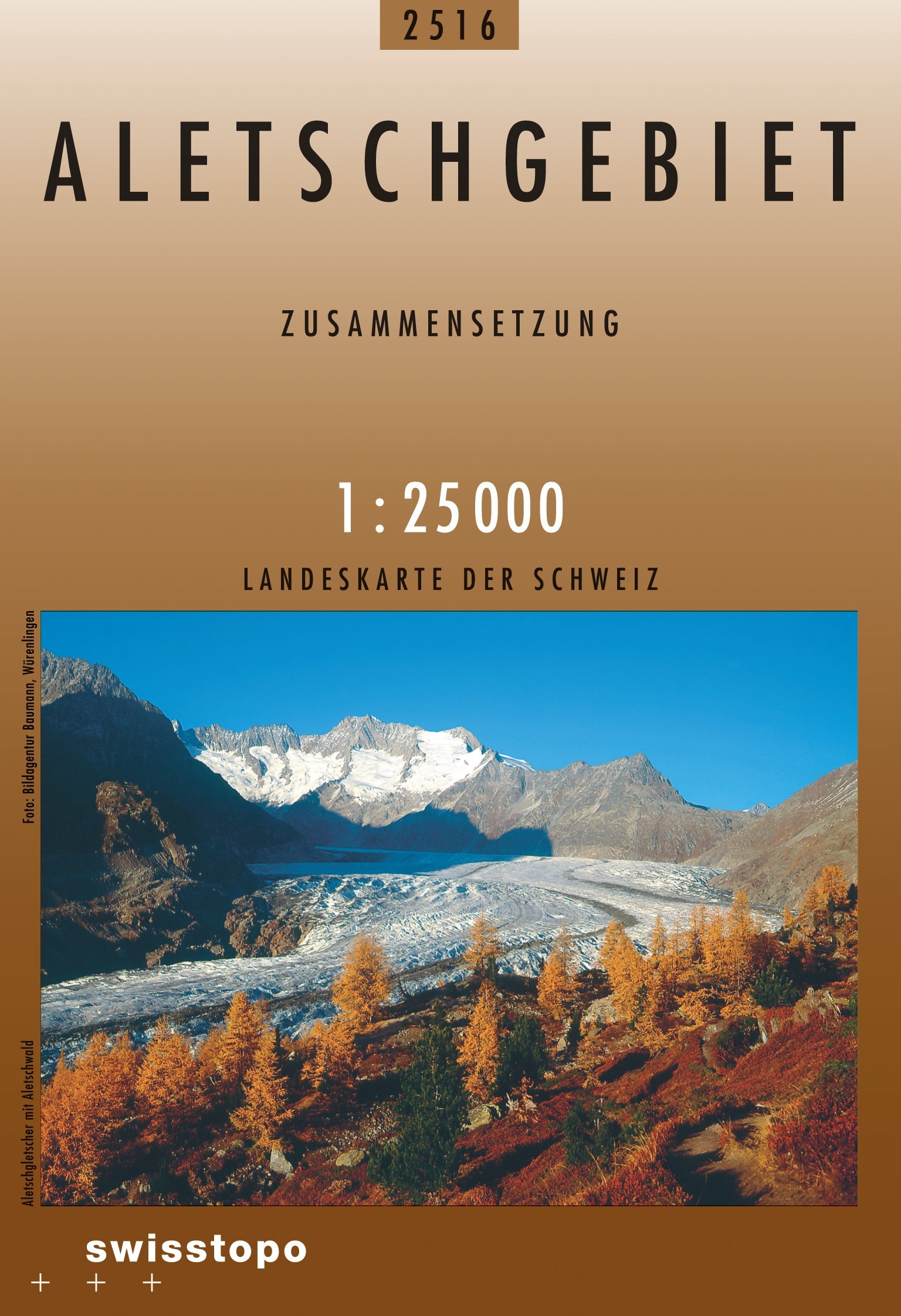 Swisstopo Landeskarte 1 : 25'000 Zusammensetzung Aletschgebiet<br>