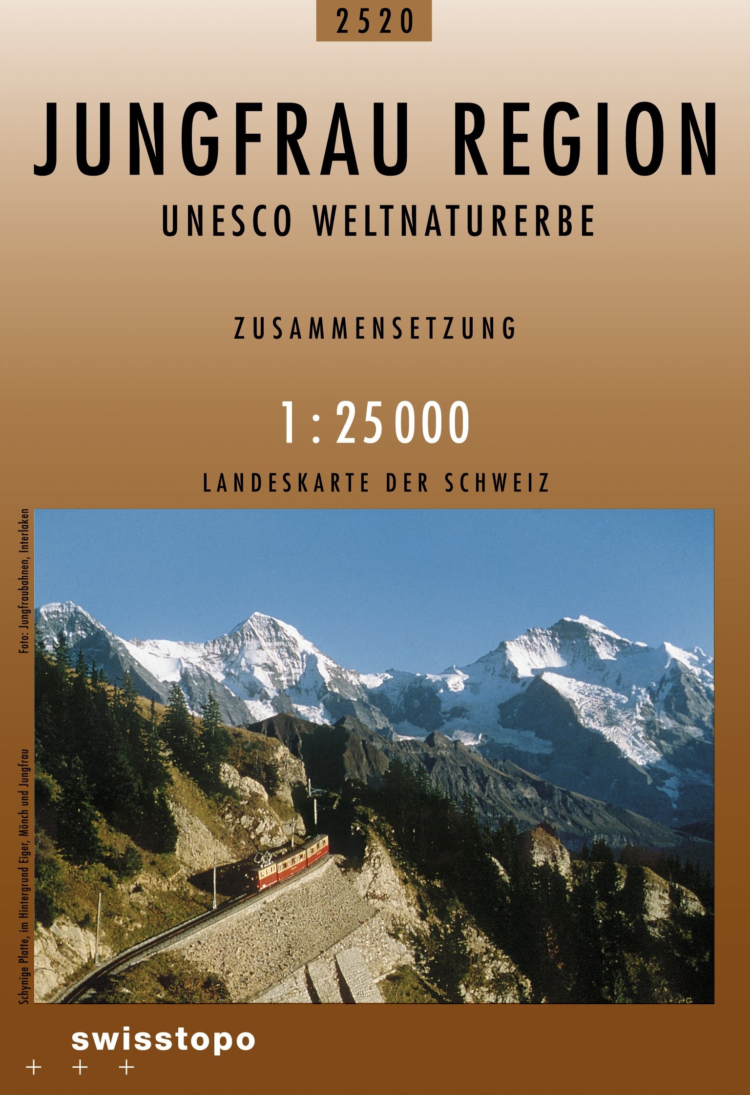 Swisstopo Landeskarte 1 : 25'000 Zusammensetzung Jungfrauregion <br>