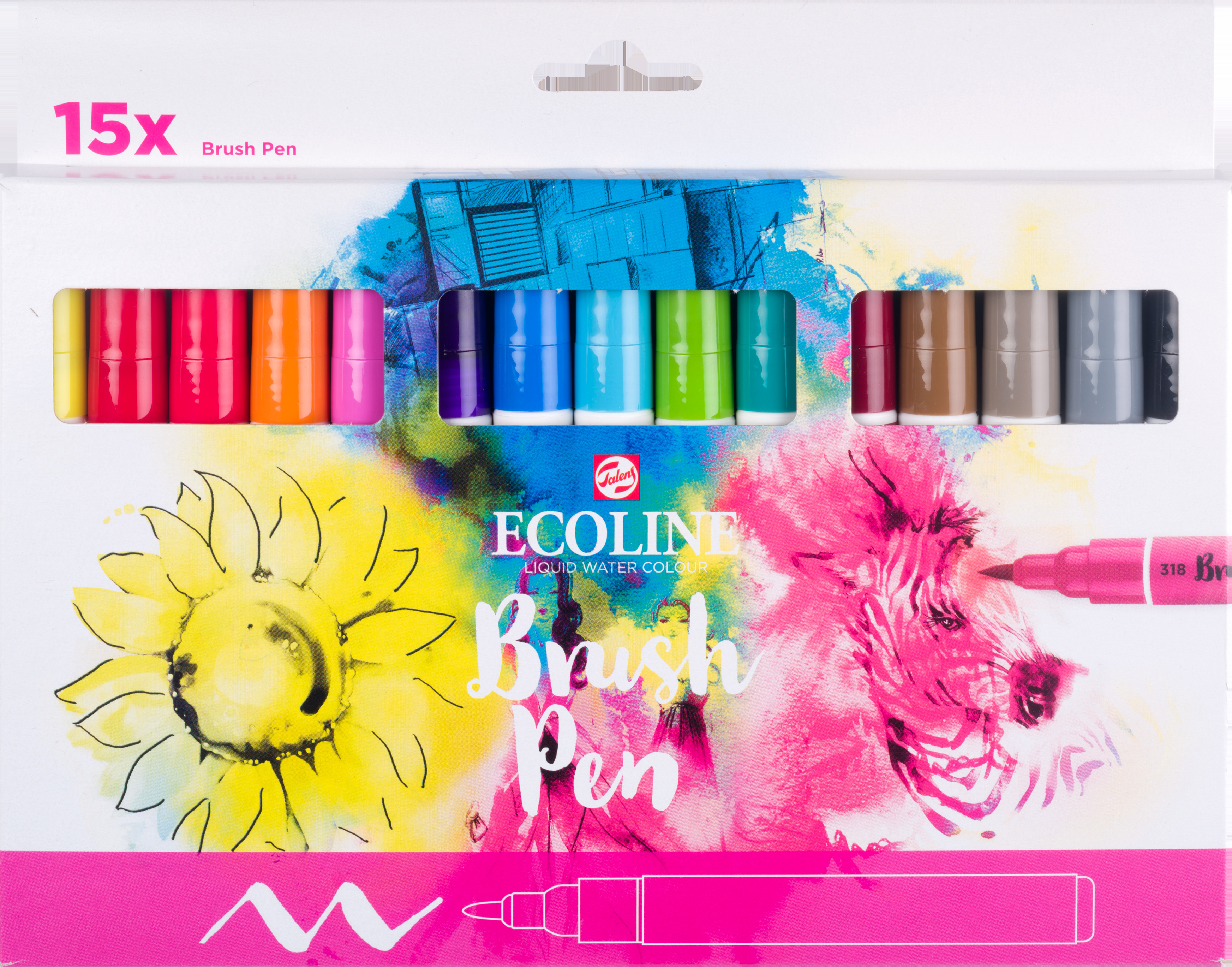 photo TALENS Ecoline Brush Pen Set 11509023 assorti 15 pièces