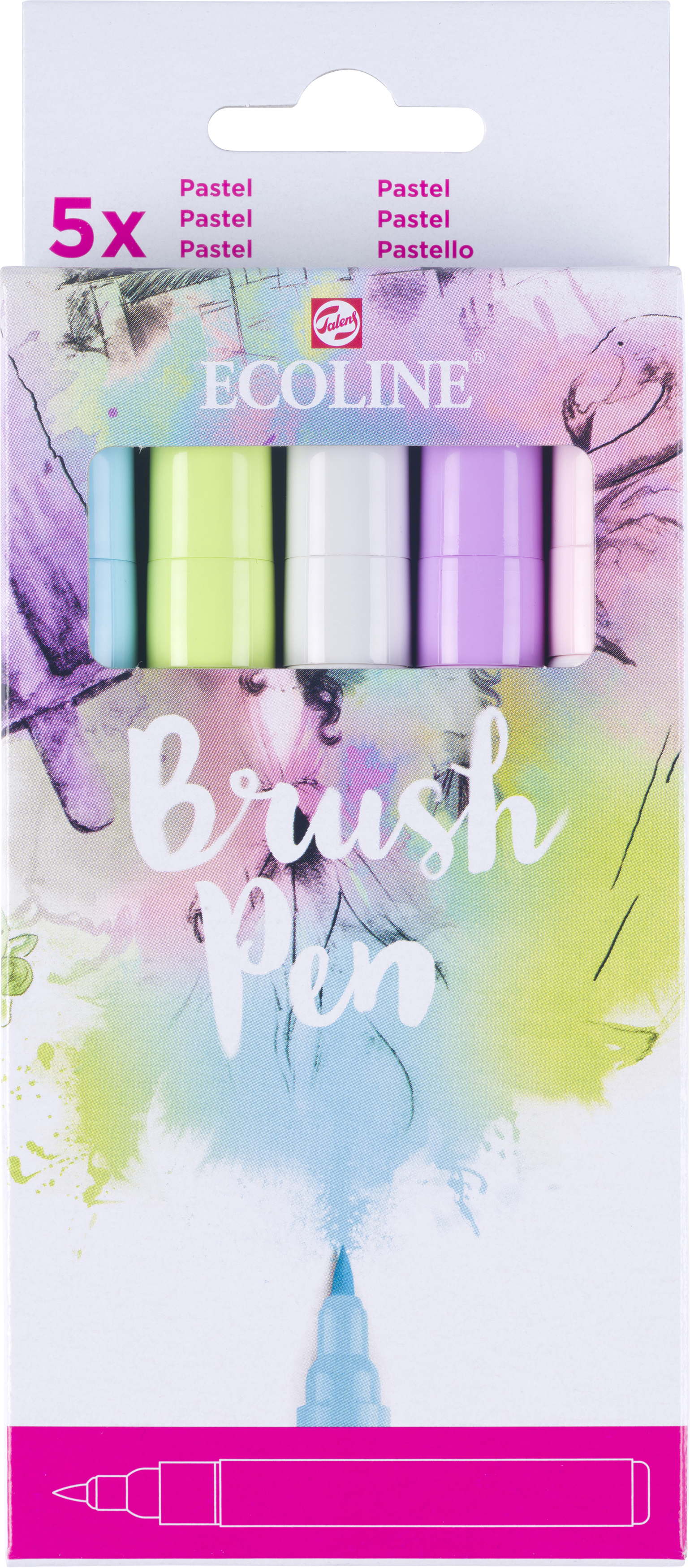 TALENS Ecoline Brush Pen Set 11509931 pastel 5 pcs.