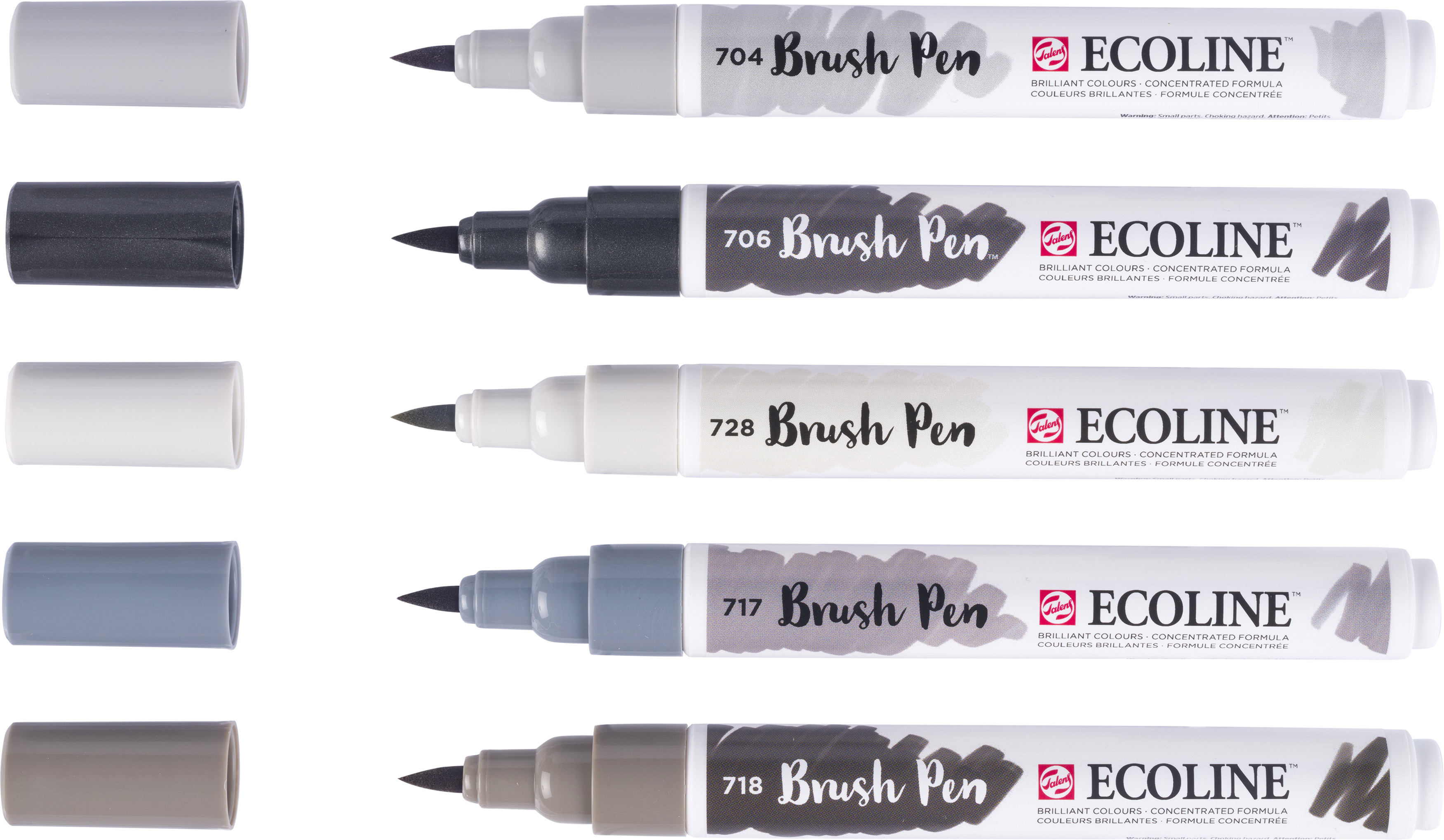 TALENS Ecoline Brush Pen Set 11509937 gris 5 pcs.