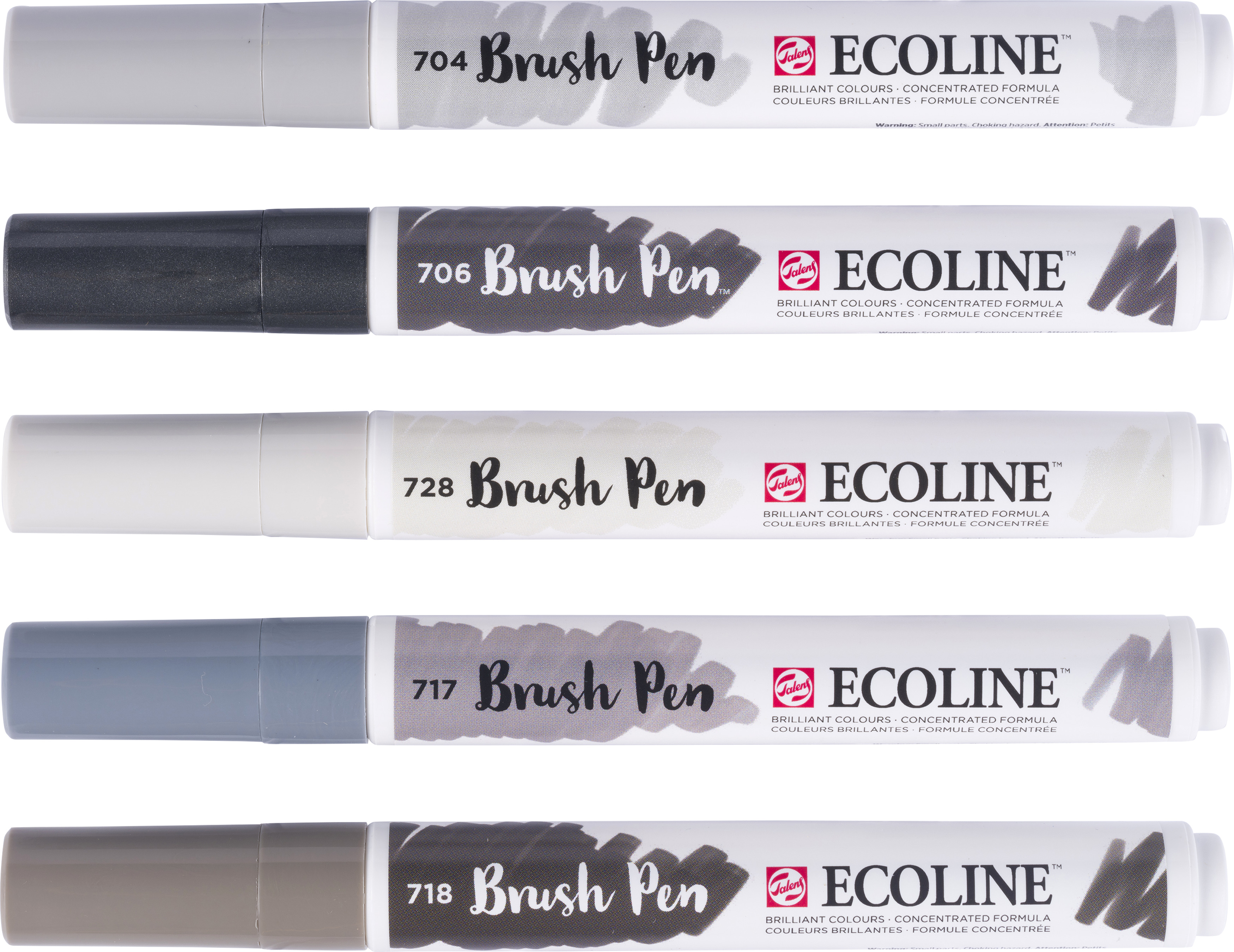 TALENS Ecoline Brush Pen Set 11509937 gris 5 pcs.