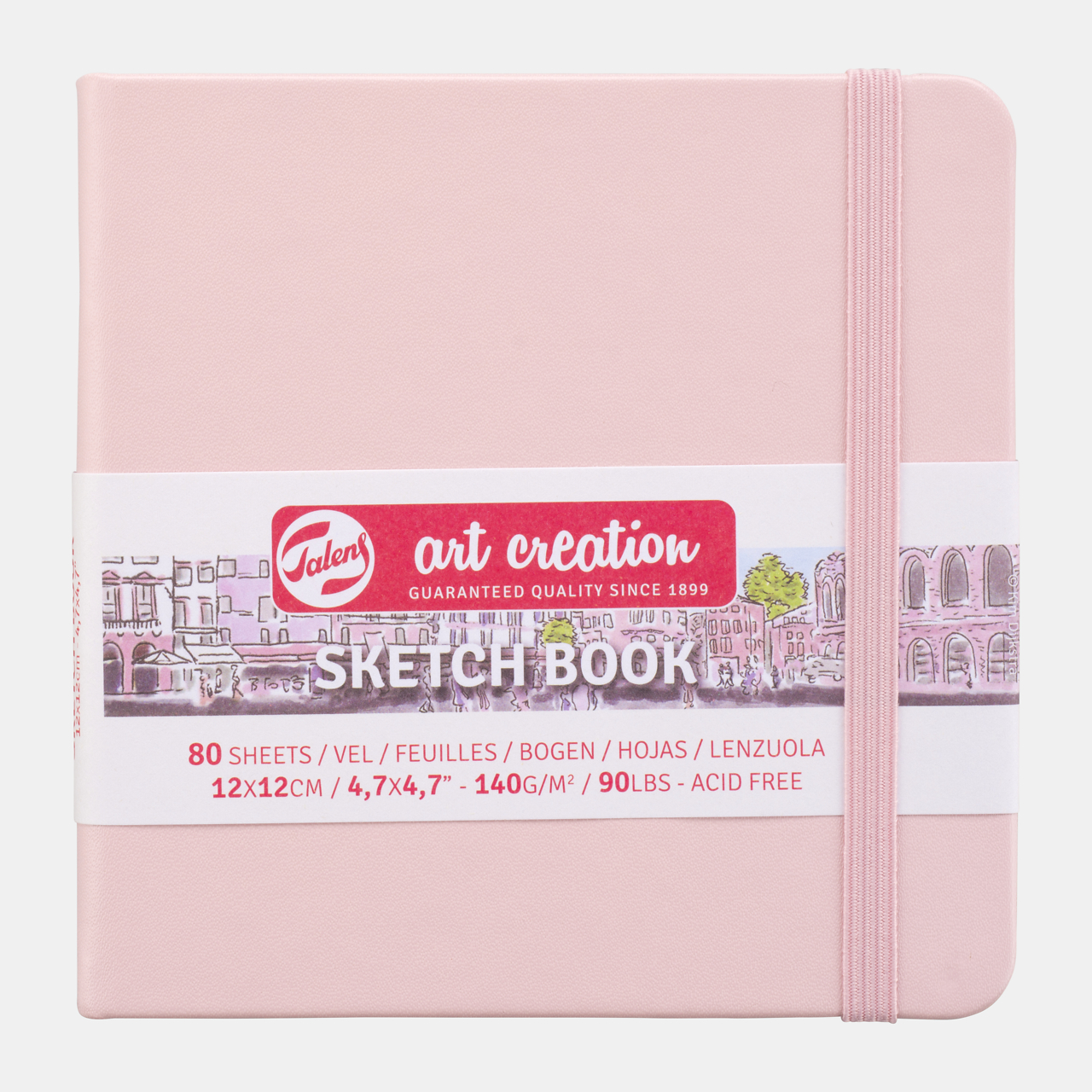 photo TALENS Sketchbook 12x12cm 9314014M rose pastel 80 pages