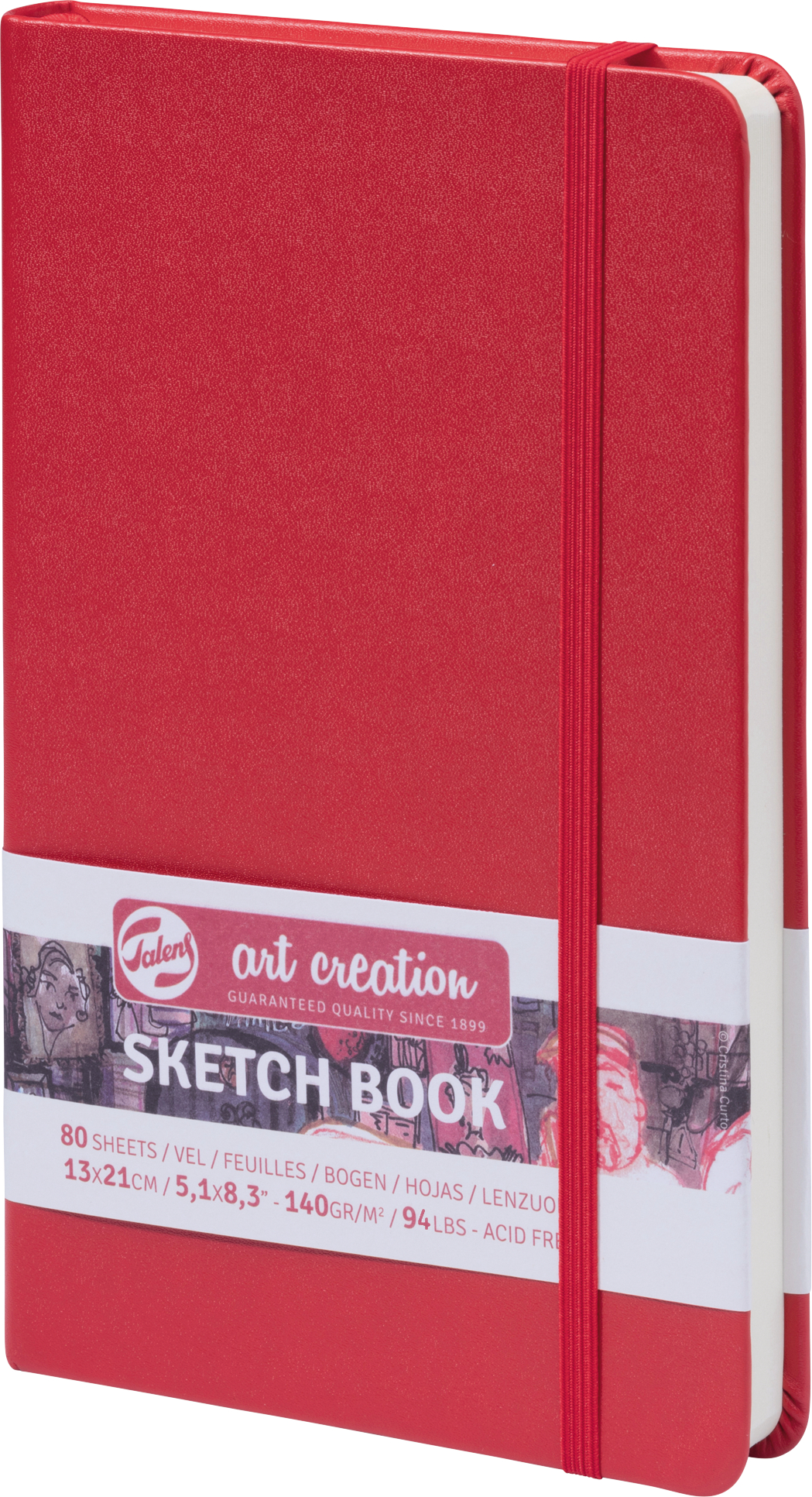 photo TALENS Sketchbook 13x21cm 9314202M rouge 80 pages
