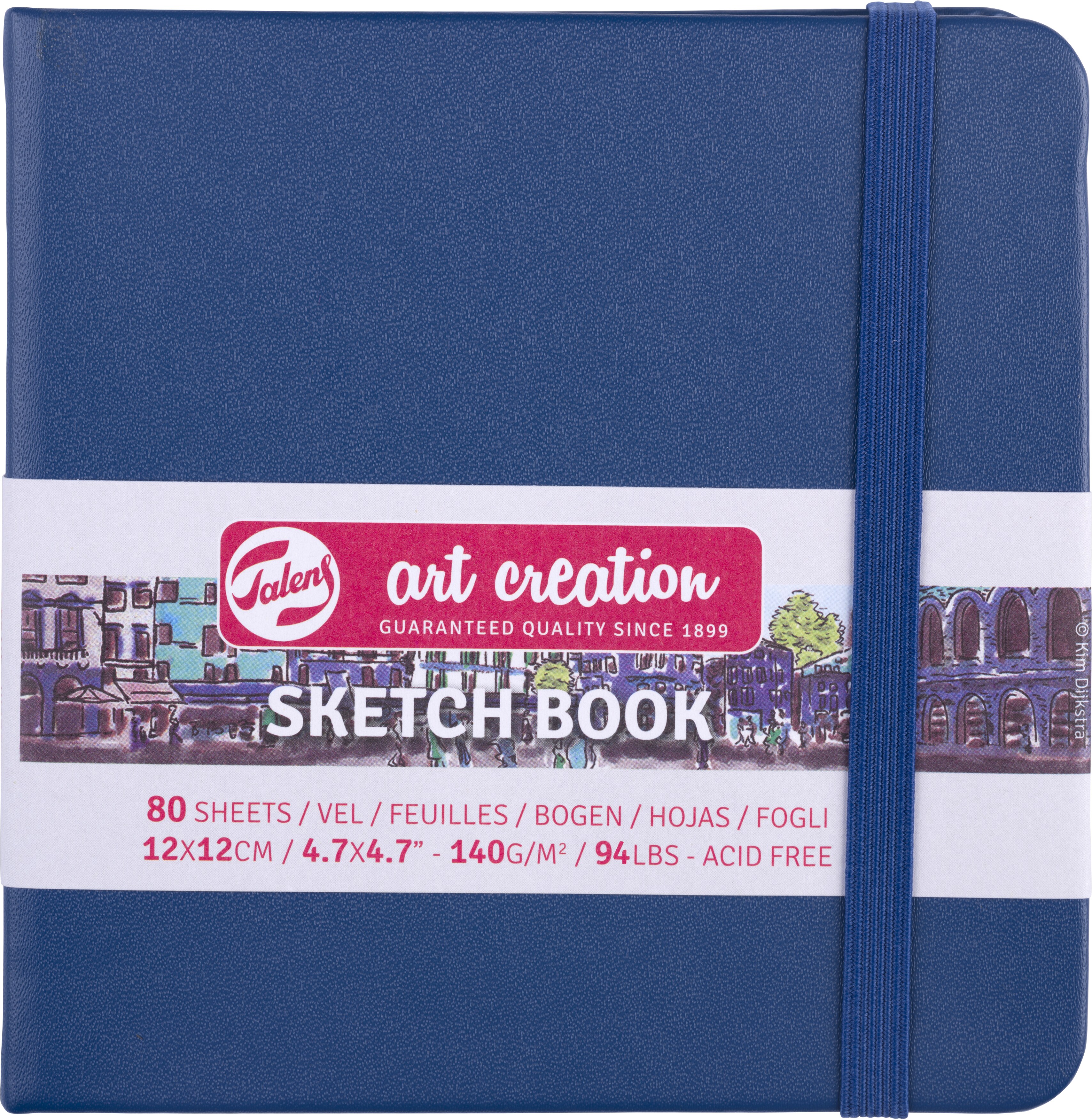 photo TALENS Sketchbook 12x12cm 9314234M bleu marine 80 pages