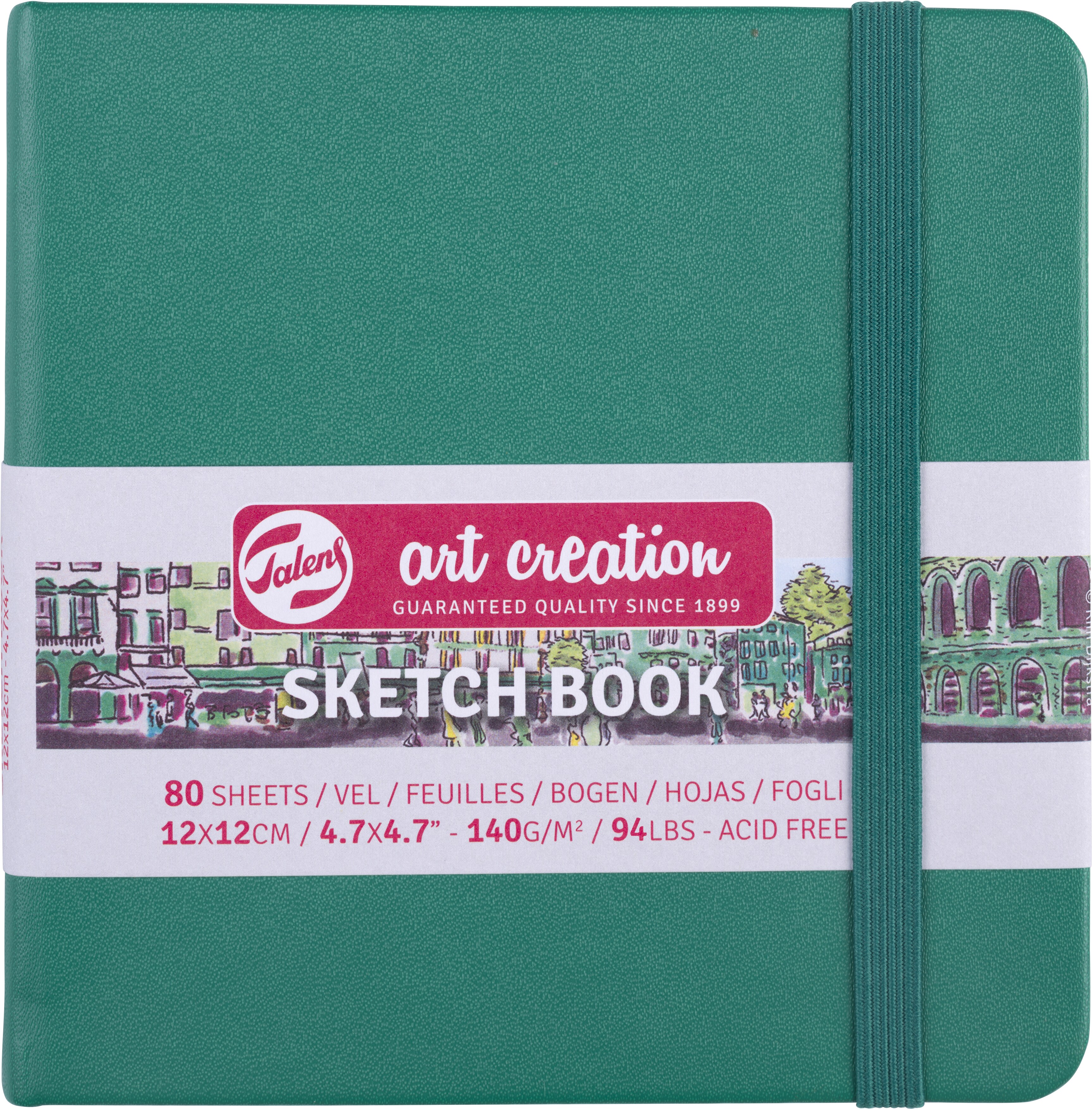 photo TALENS Sketchbook 12x12cm 9314334M vert forêt 80 pages