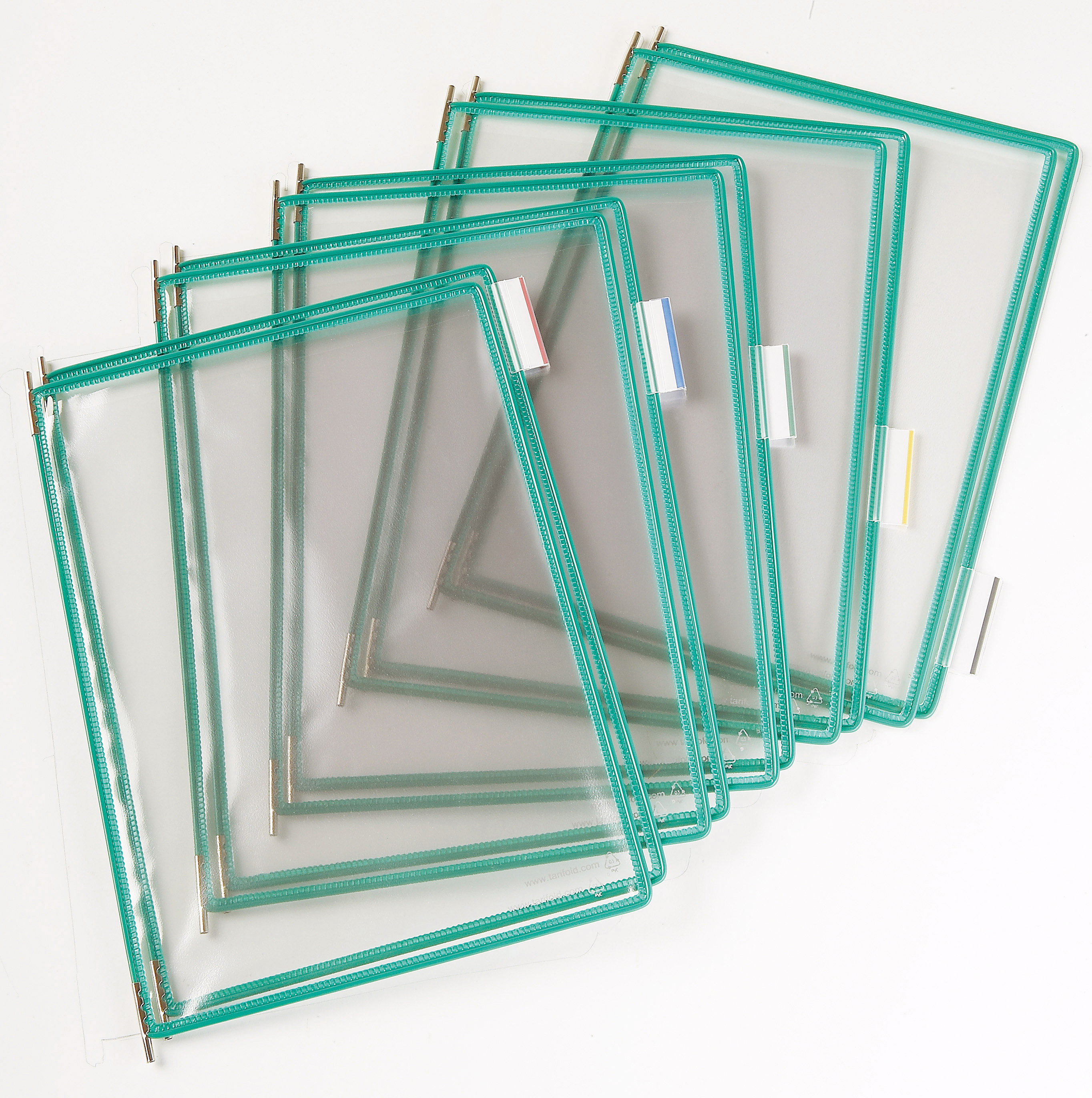 photo TARIFOLD T-Display poche à pivot A4 114005 PVC incl. 5 tabs vert 10 pcs.