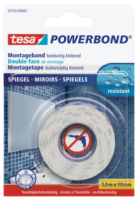 TESA Powerbond miroirs 19mmx1.5m 557320000 Bande montage, double-face
