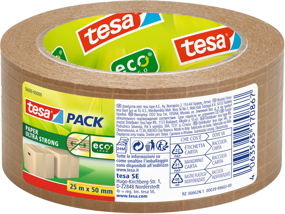 TESA Verpackungsband ECO 50mmx25m 56000-00000 5600000000 ultra strong, braun